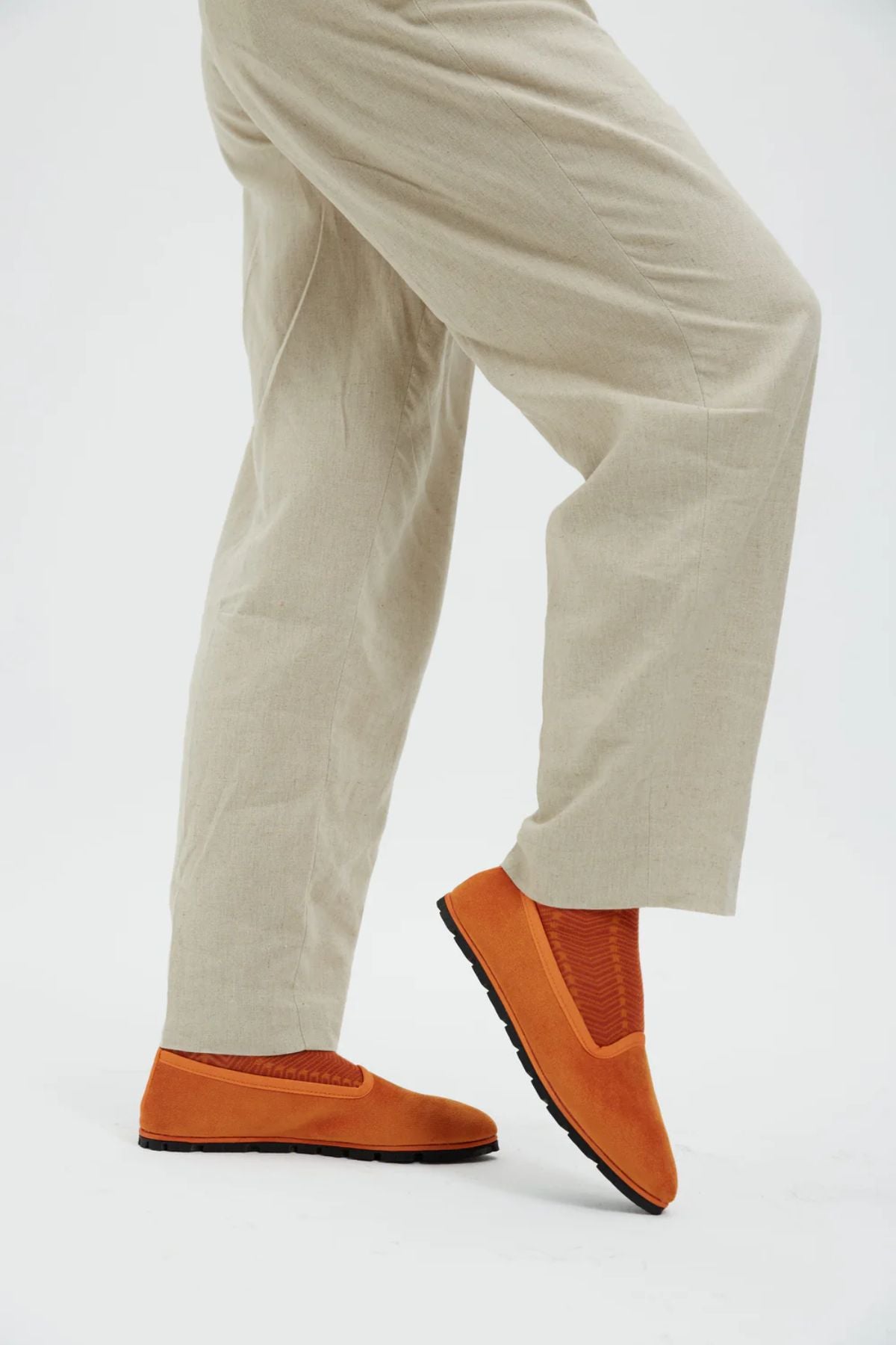 Orange Velvet Slippers