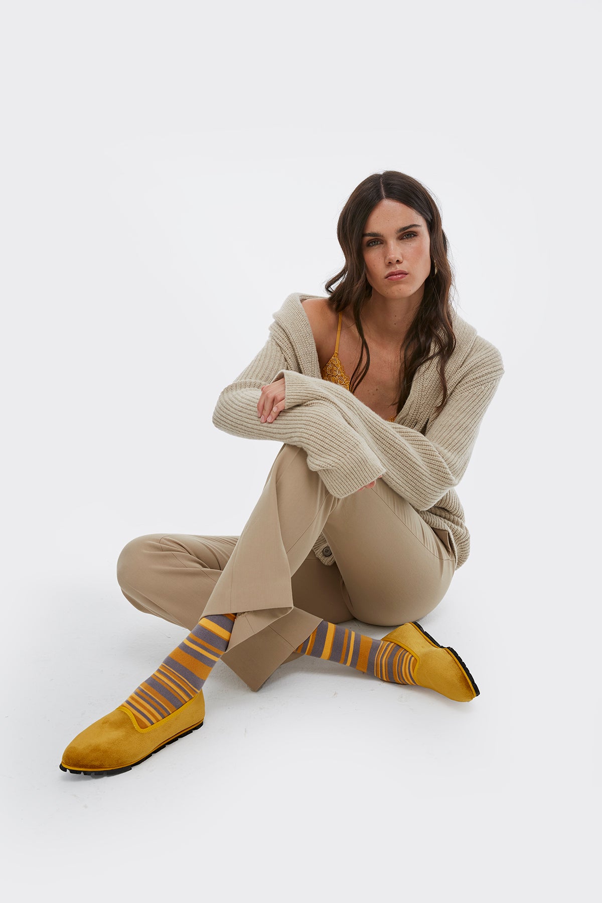 Slippers Terciopelo Oro Viejo