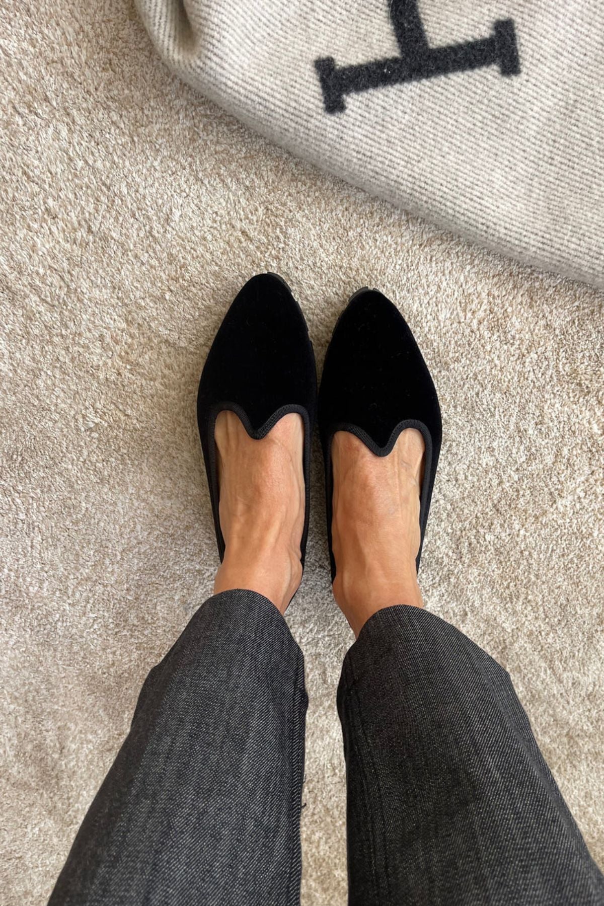 Slippers Pitti Terciopelo Negro