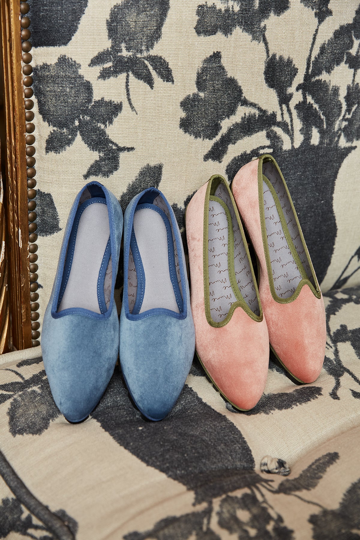 Slippers Terciopelo Azul Plomo Plus