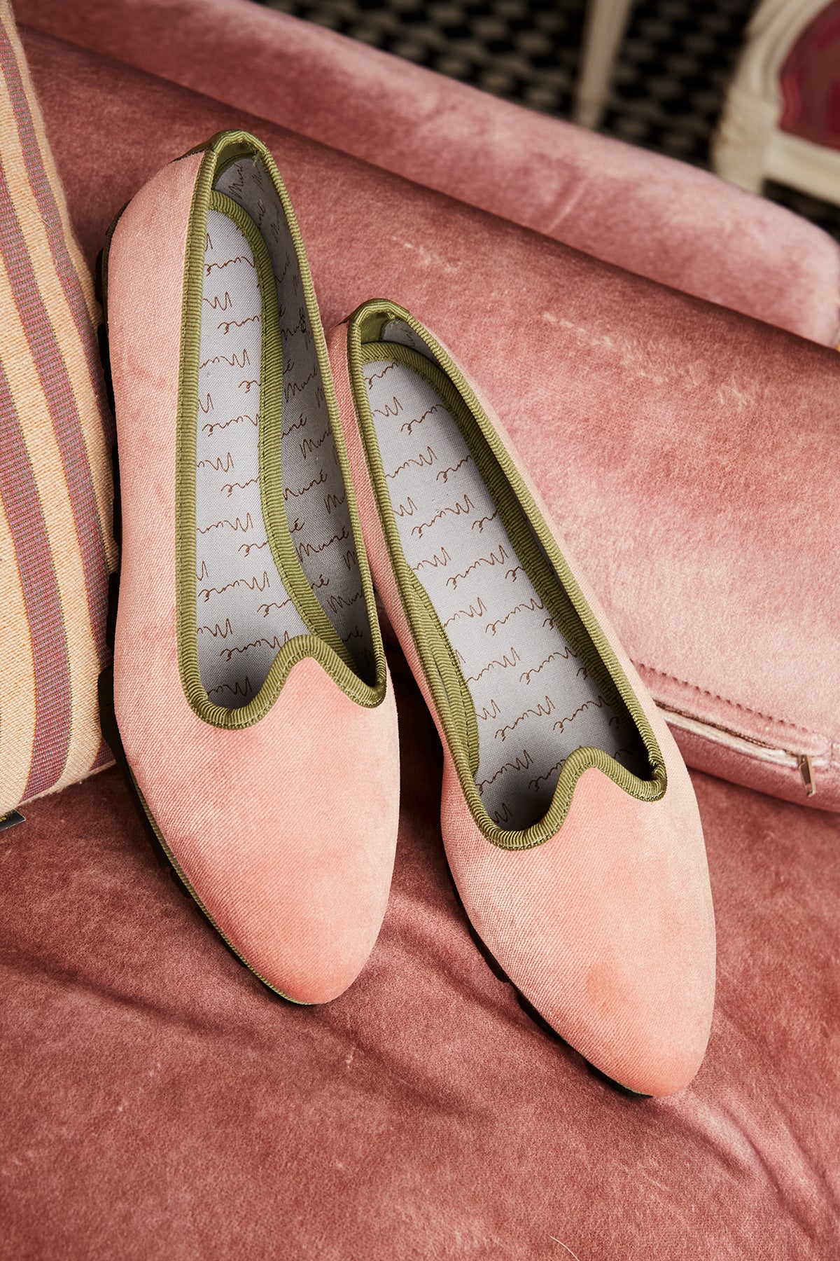 Slippers Pitti Terciopelo Rosa Palo