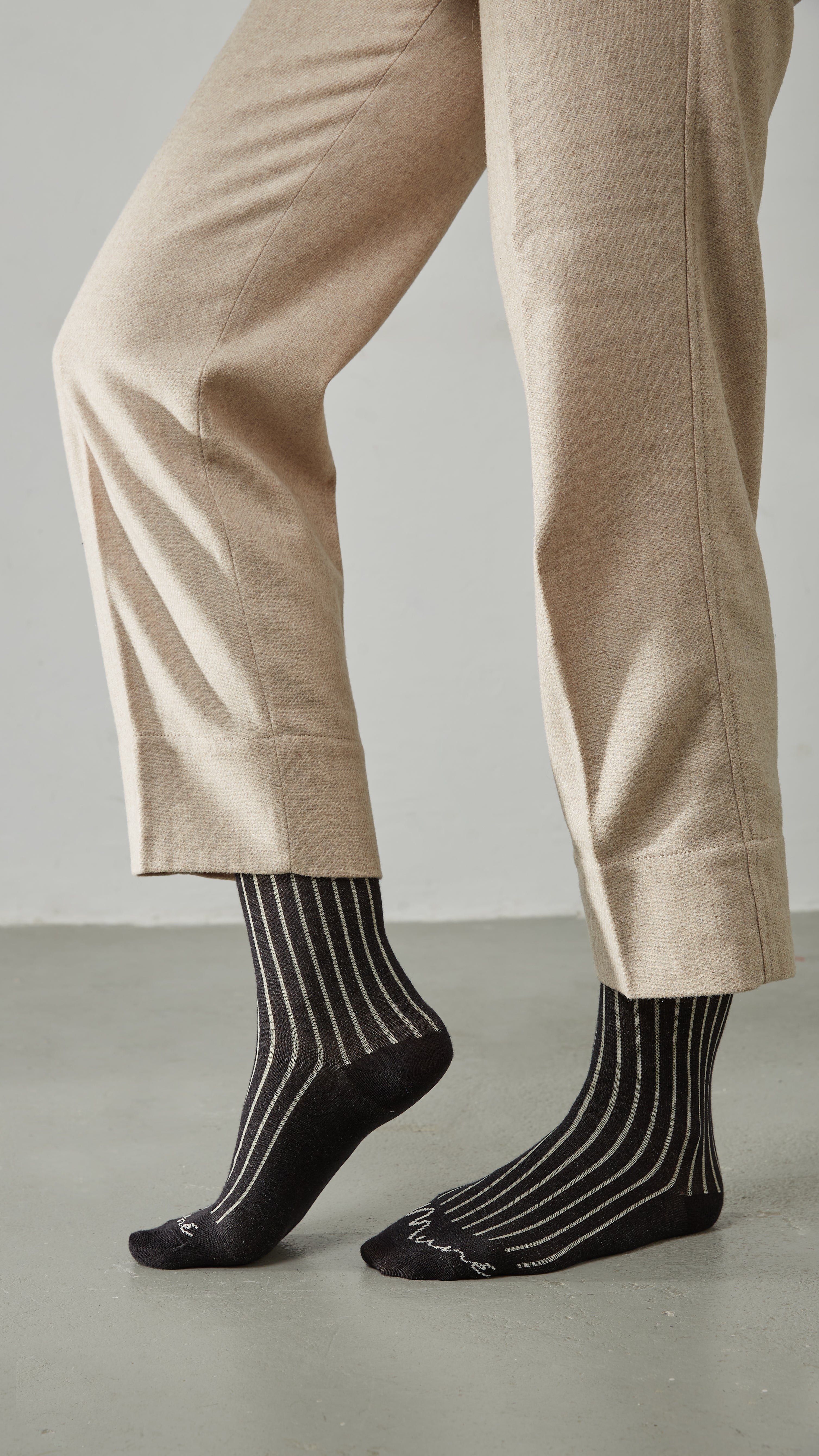 Calcetín Rayas Marfil