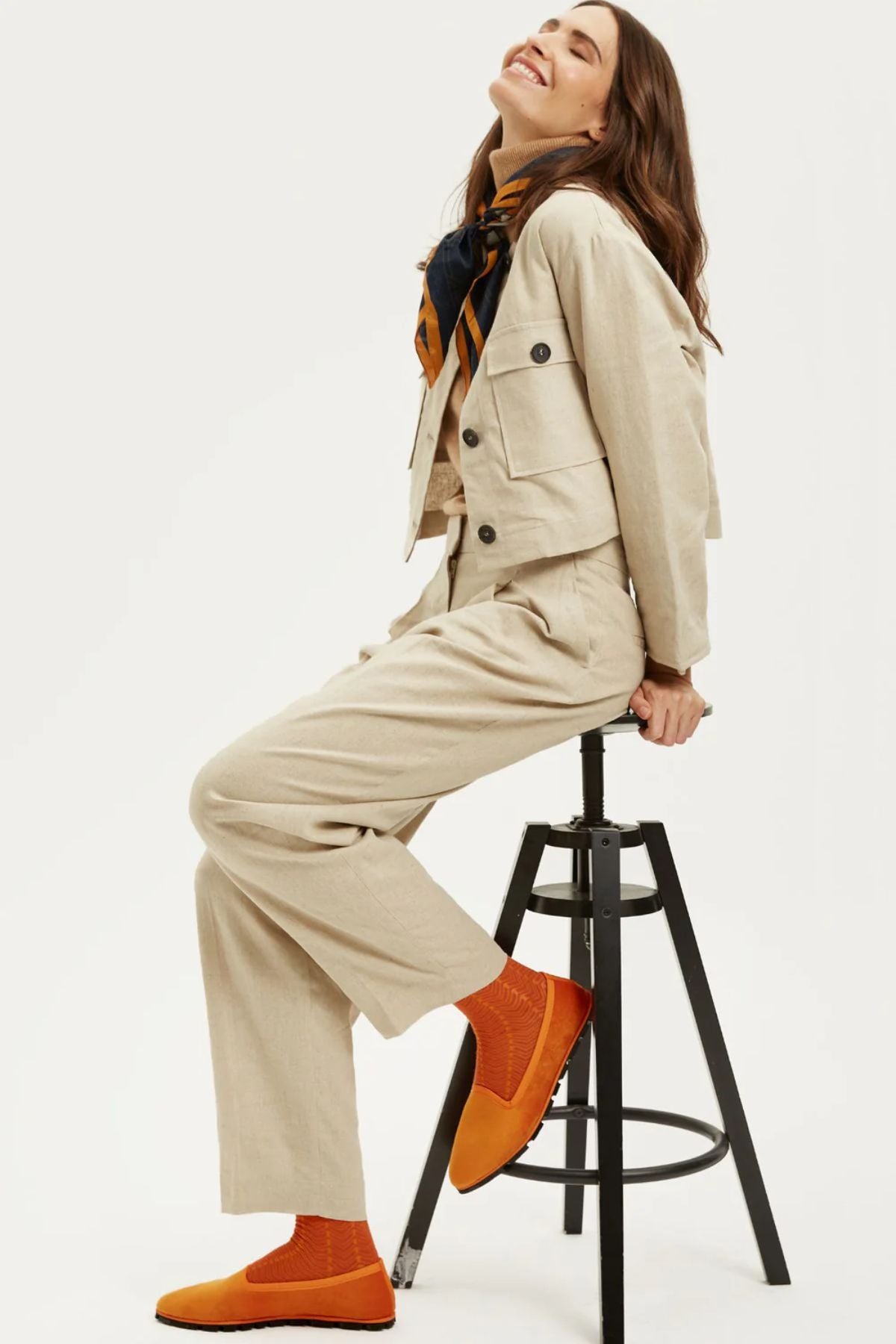 Orange Velvet Slippers