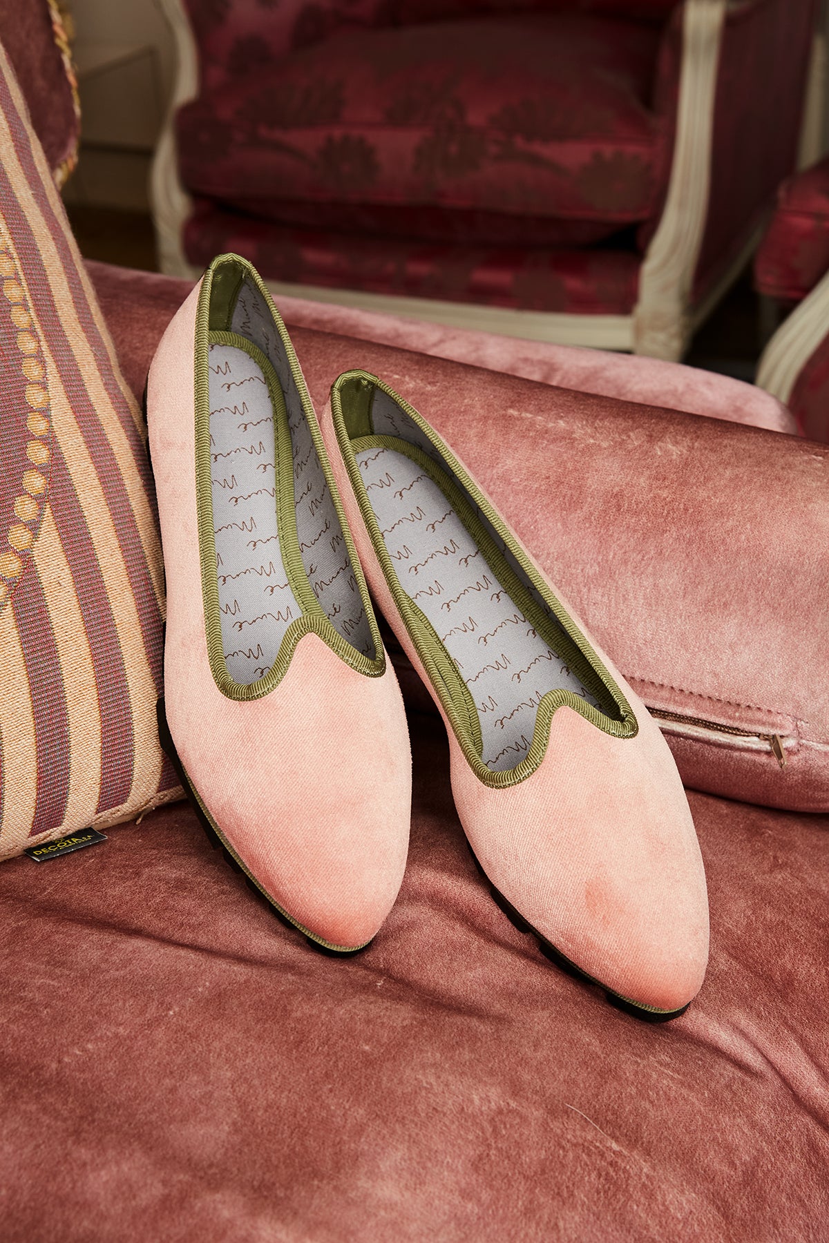 Slippers Pitti Terciopelo Rosa Palo