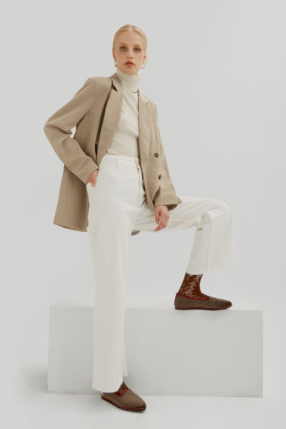 Calcetín Calado Marrón