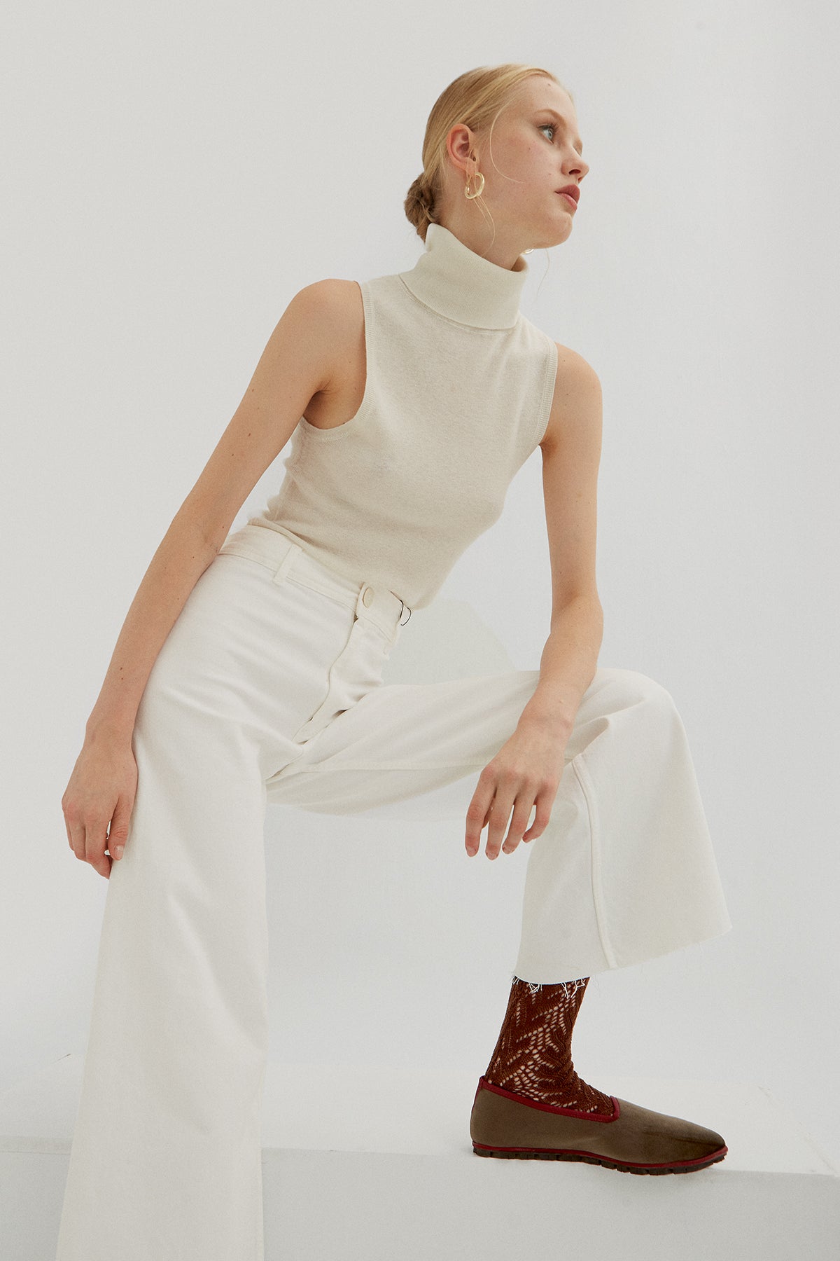 Calcetín Calado Marrón