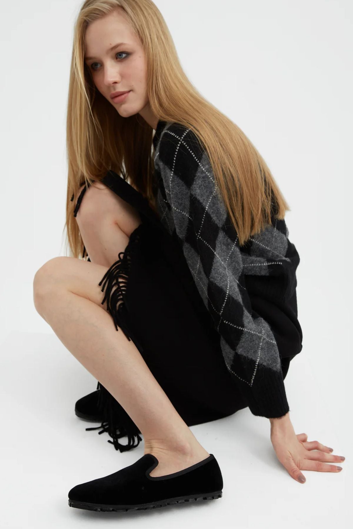 Slippers Rialto Terciopelo Negro