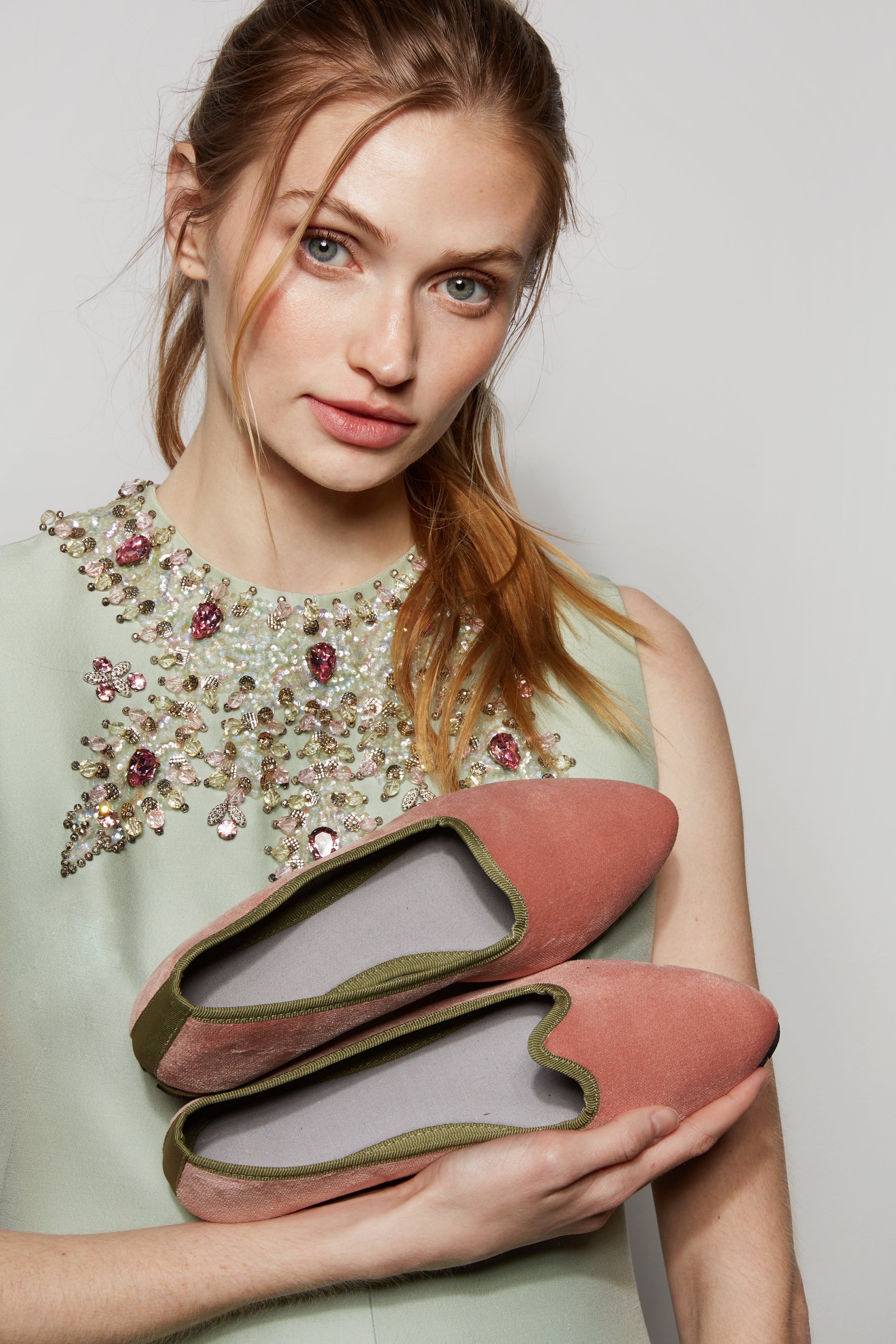 Slippers Terciopelo Rosa Palo