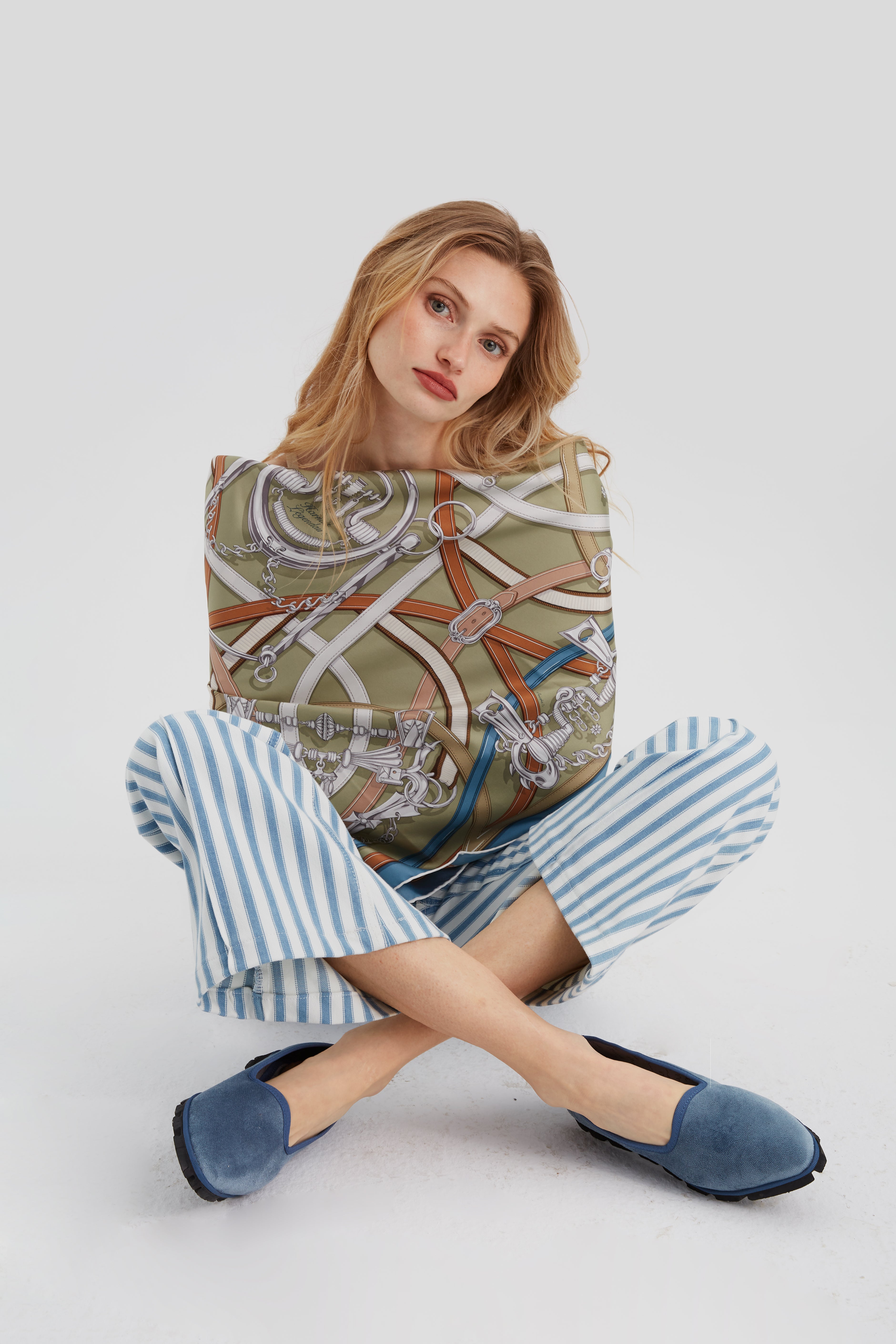 Slippers Terciopelo Azul Plomo