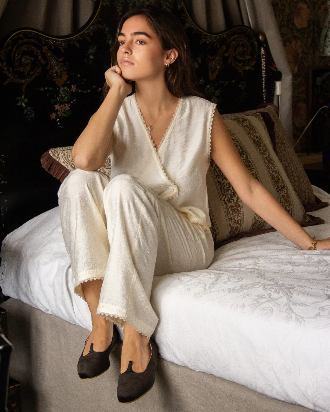 Slippers IQ Home Terciopelo Marrón