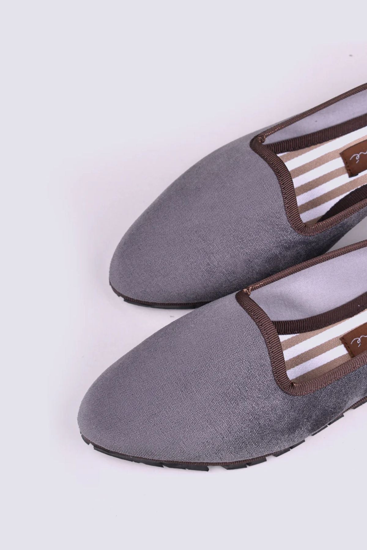 Slippers Bicolor Terciopelo Marengo