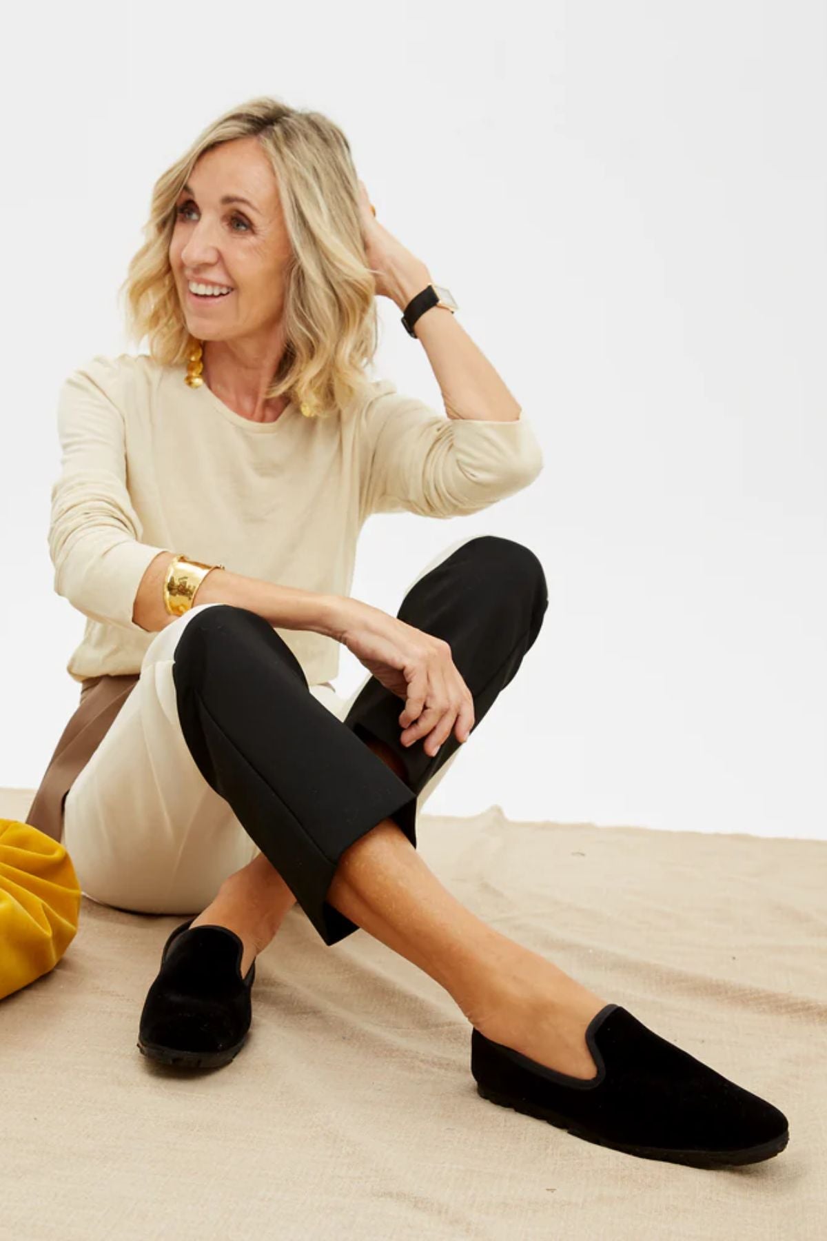 Slippers Rialto Terciopelo Negro