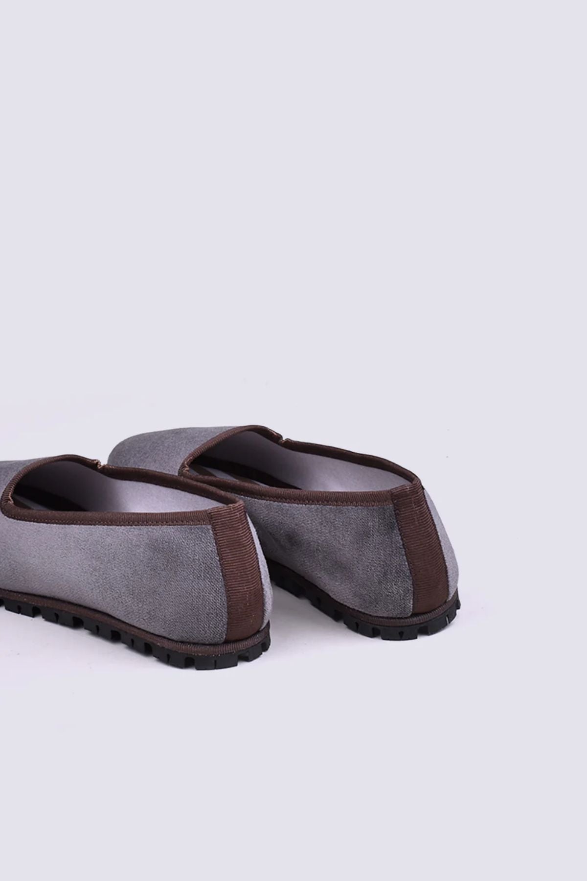 Slippers Bicolor Terciopelo Marengo