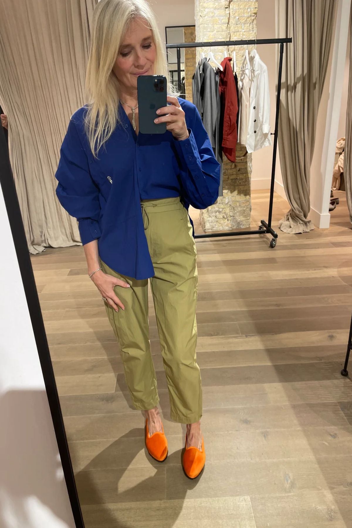 Orange Velvet Slippers