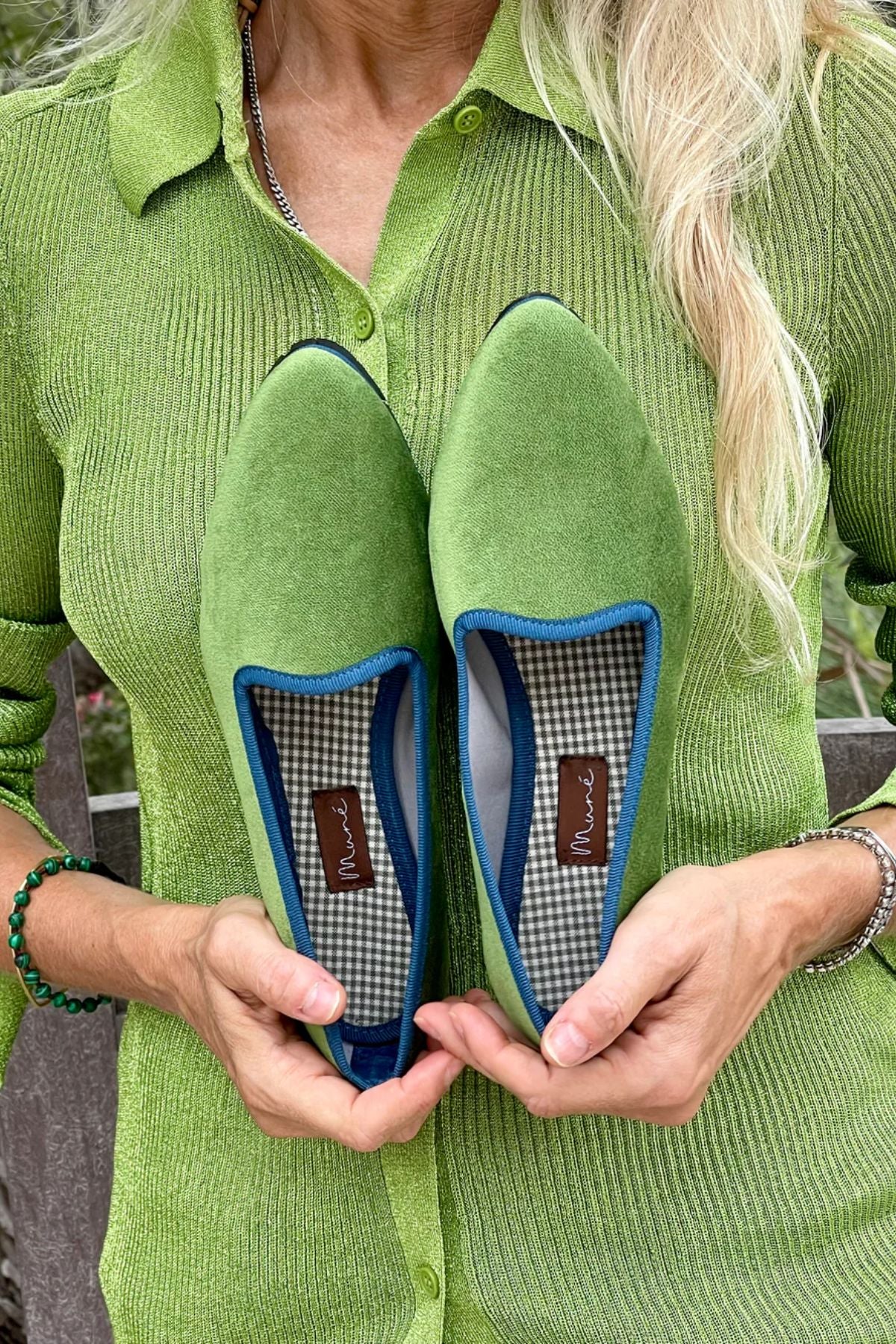 Slippers Terciopelo verde