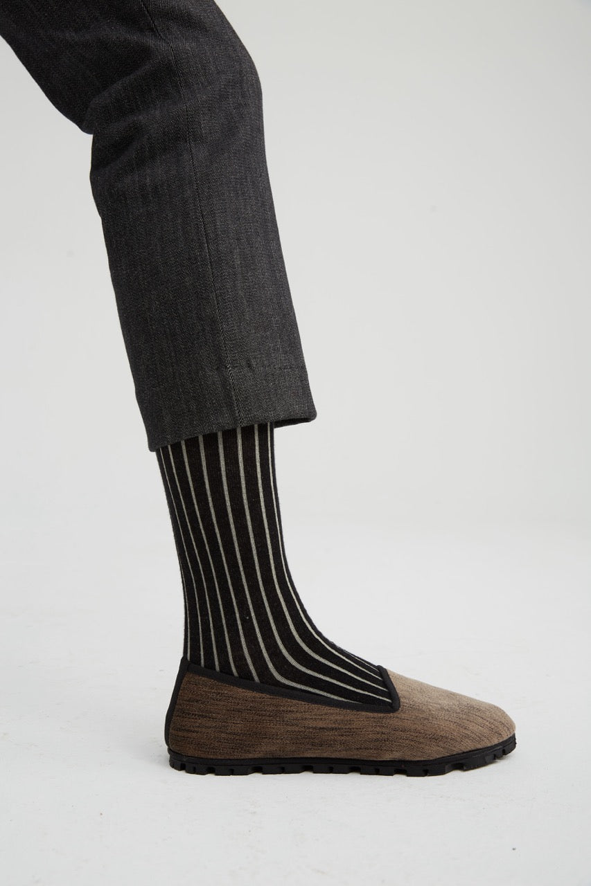 Calcetín Rayas Marfil