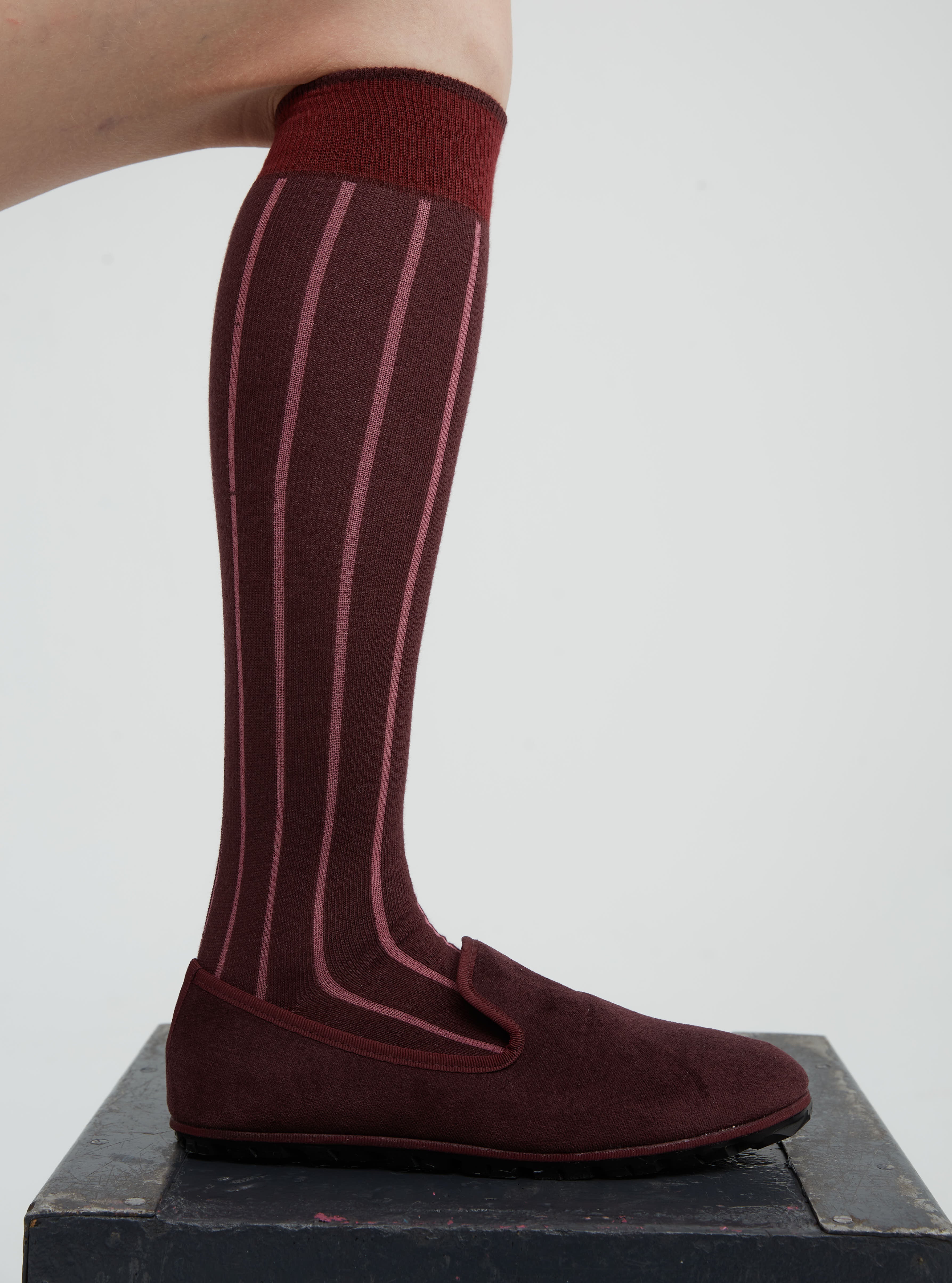 Calcetín Rayas Rosa