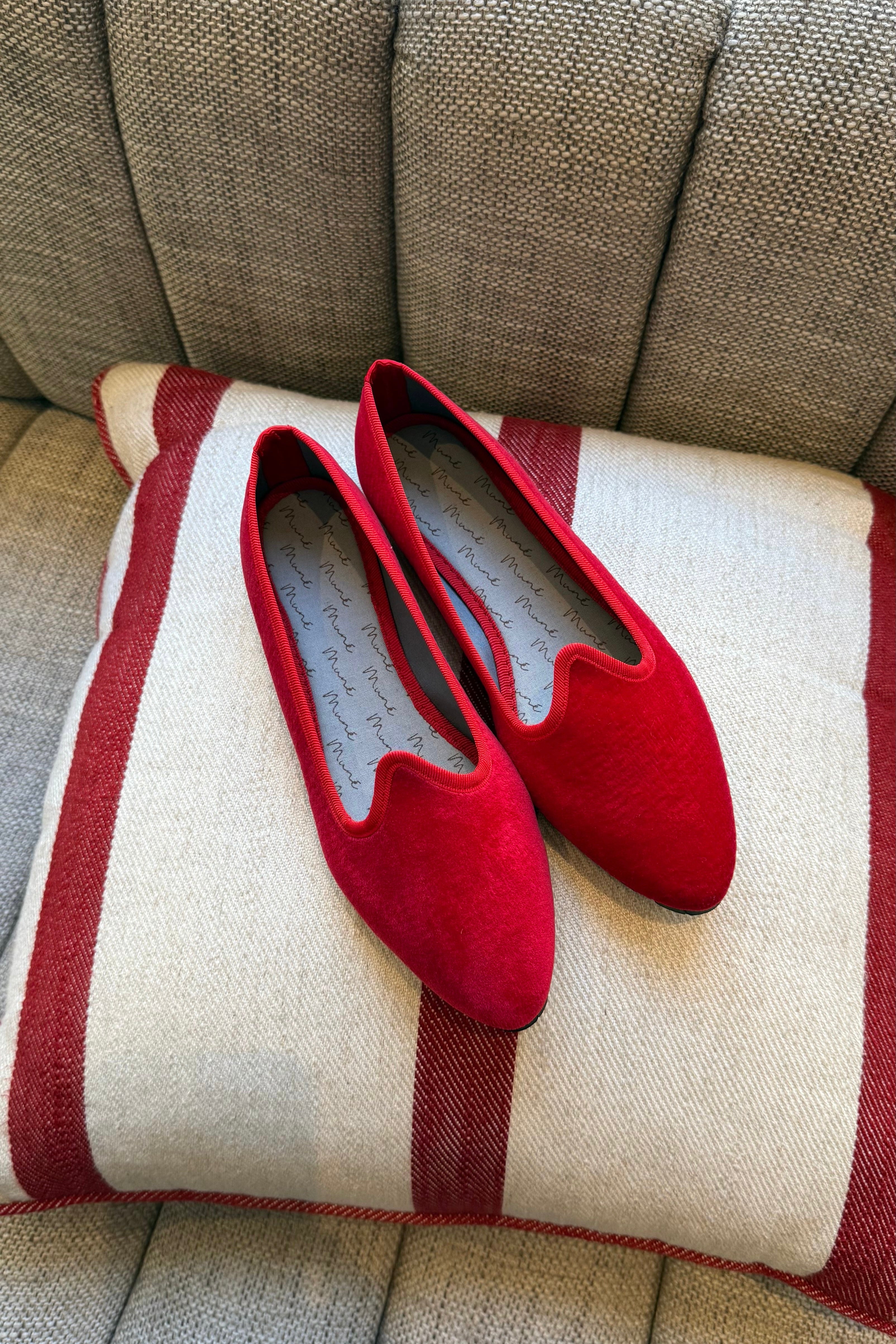 Slippers Pitti Terciopelo Rojo