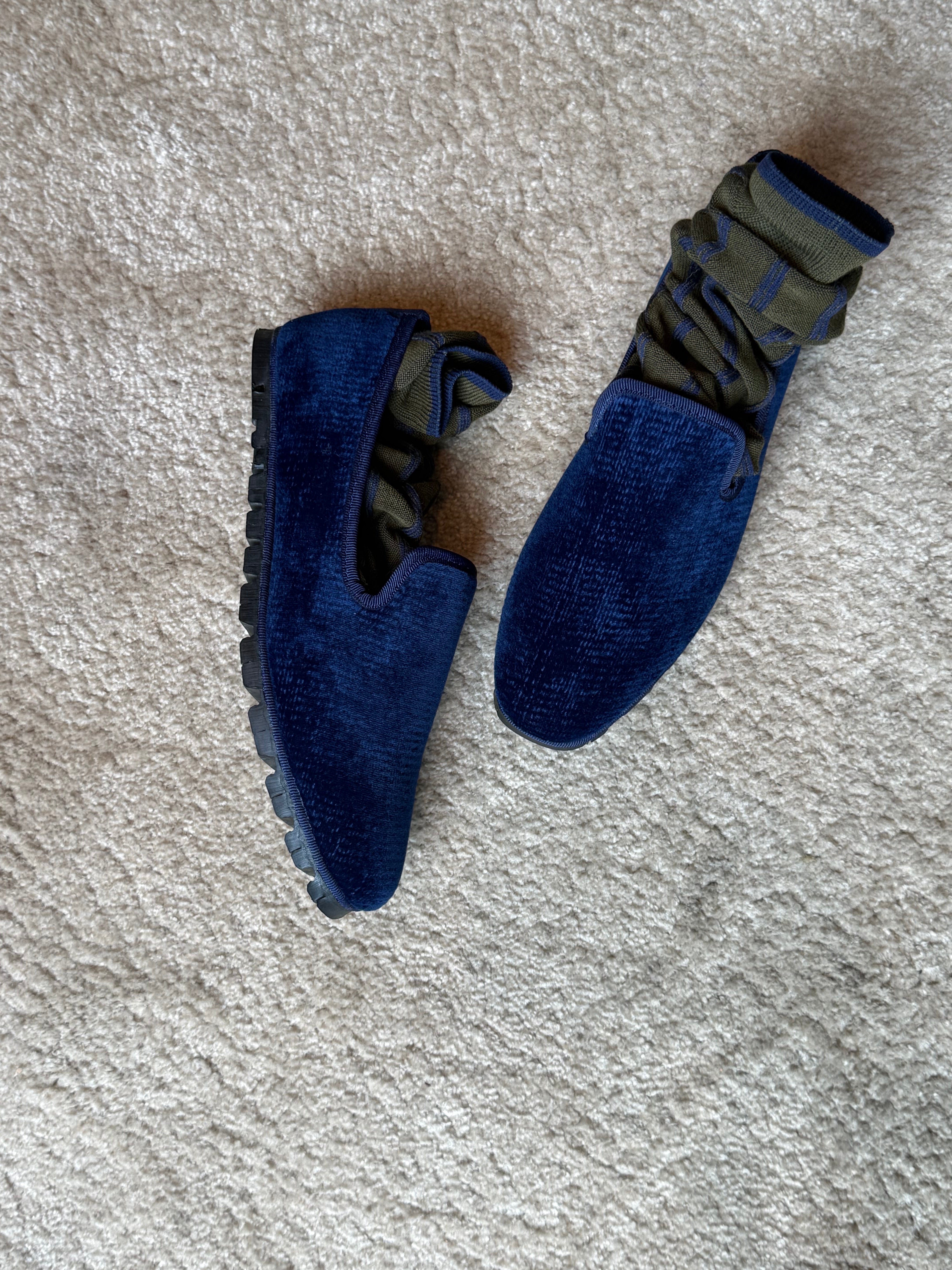 Slippers Rialto Terciopelo Marino