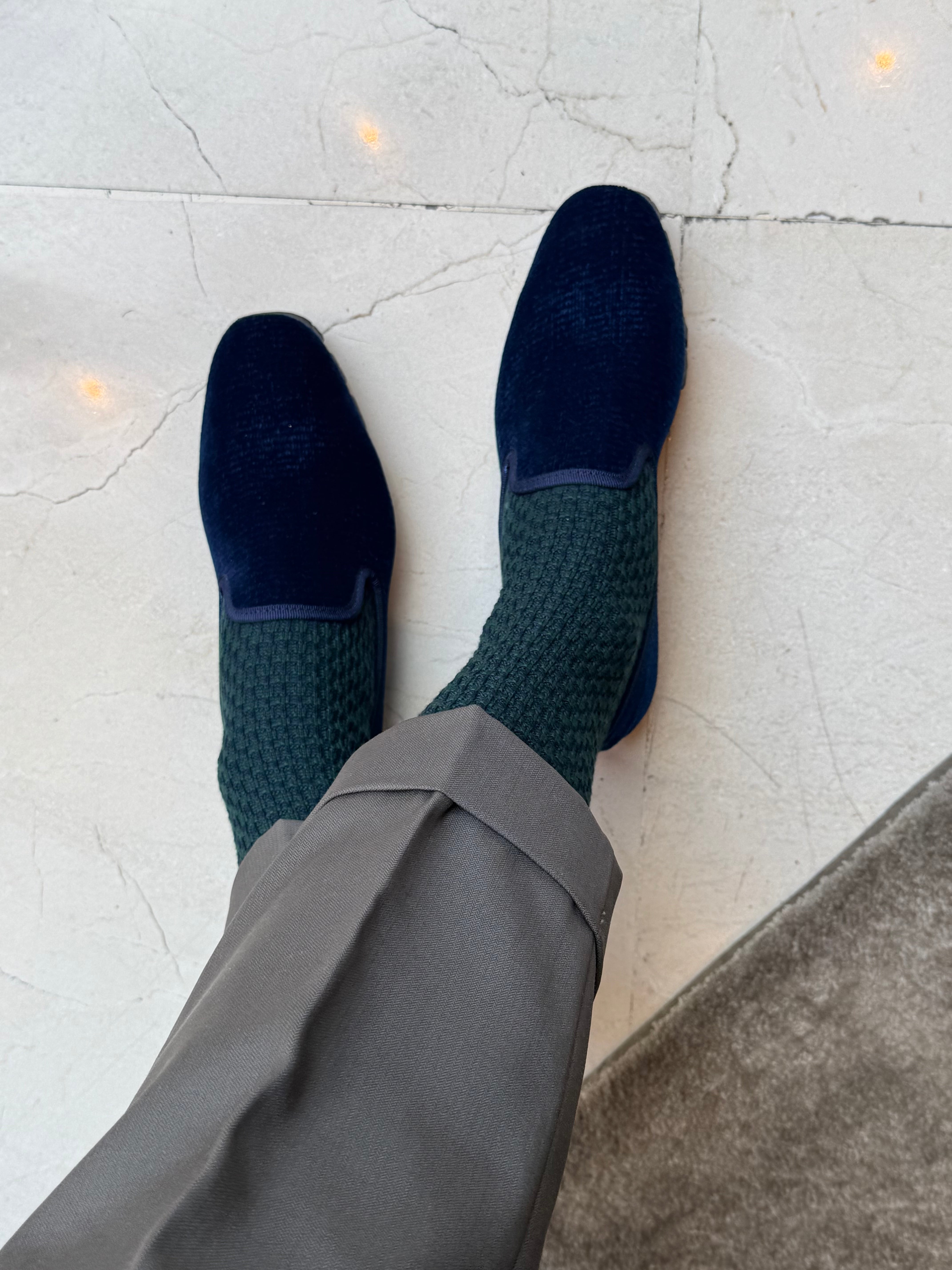 Slippers Rialto Terciopelo Marino