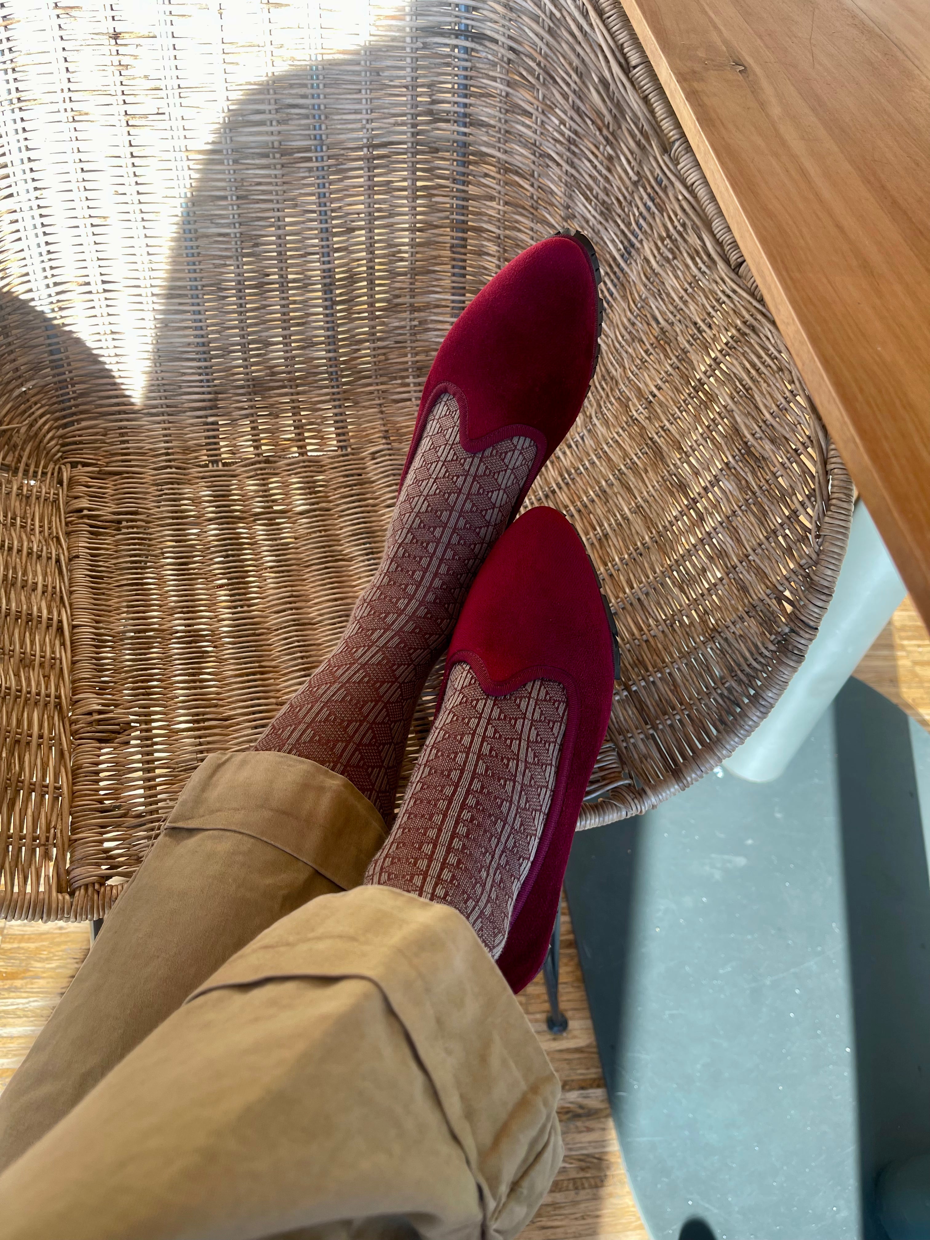 Slippers Pitti Terciopelo Burdeos