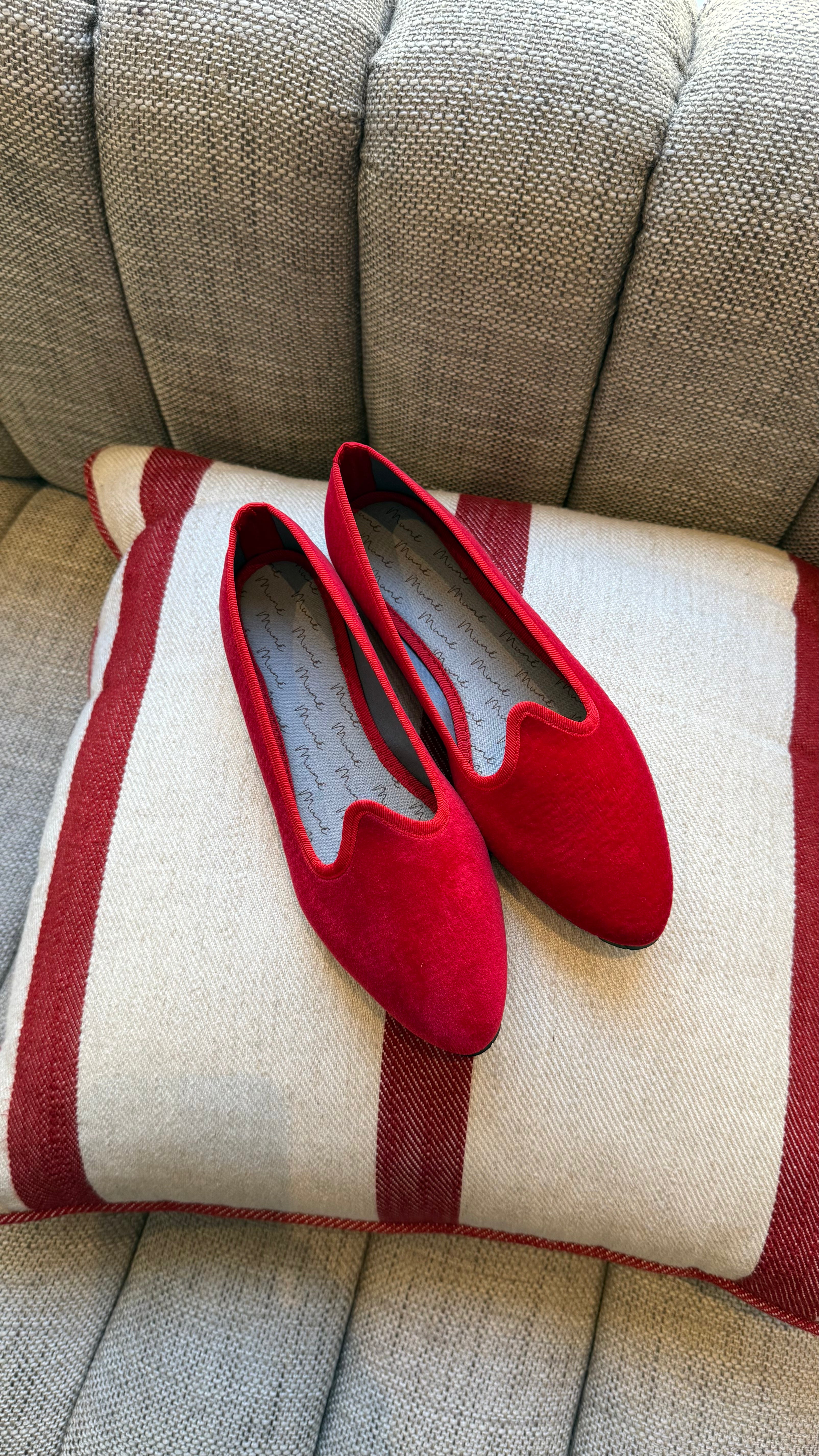 Slippers Pitti Terciopelo Rojo