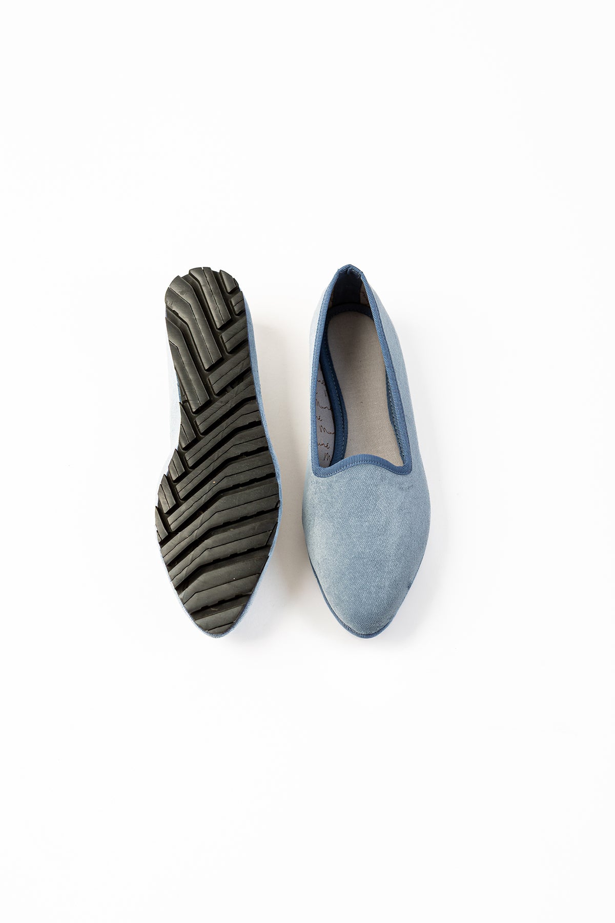 Slippers Terciopelo Azul Plomo