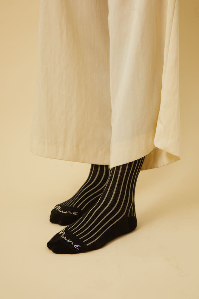 Calcetín Rayas Marfil