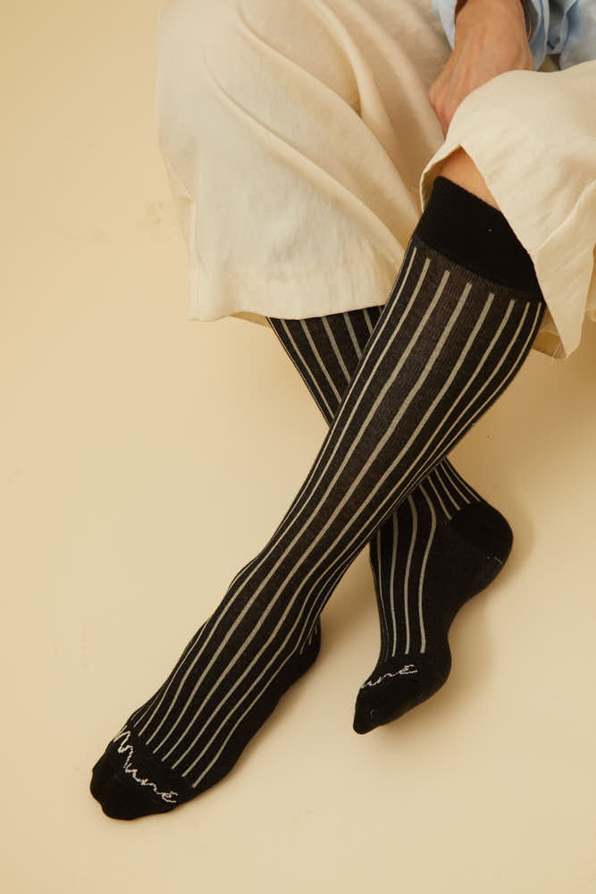 Calcetín Rayas Marfil