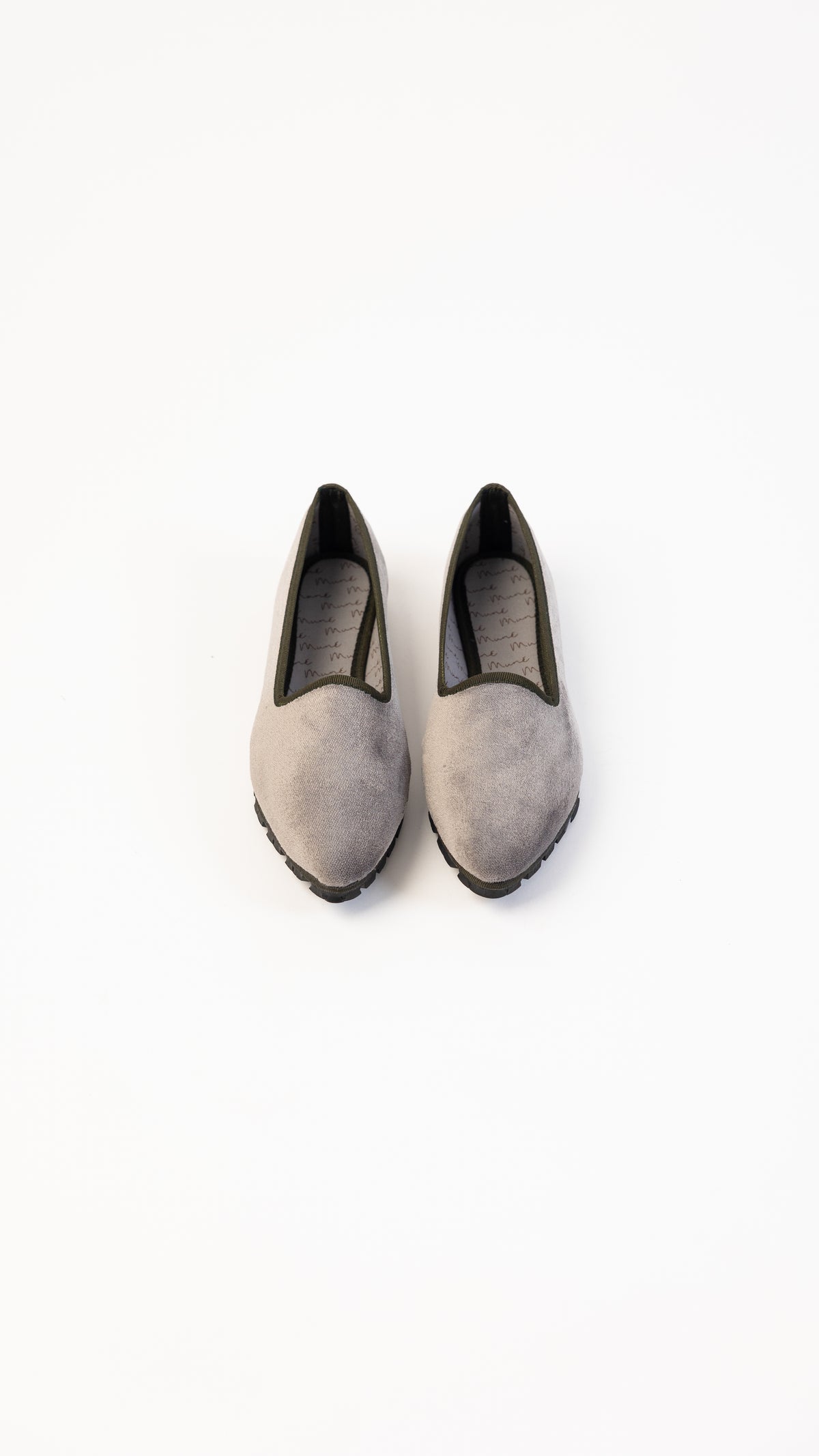 Gray Velvet Slippers