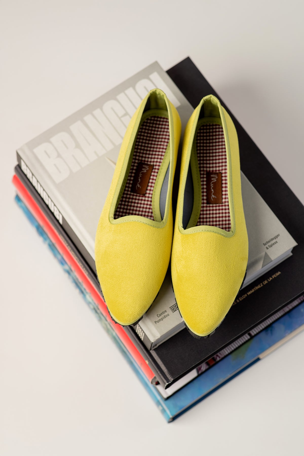 Lime Velvet Slippers