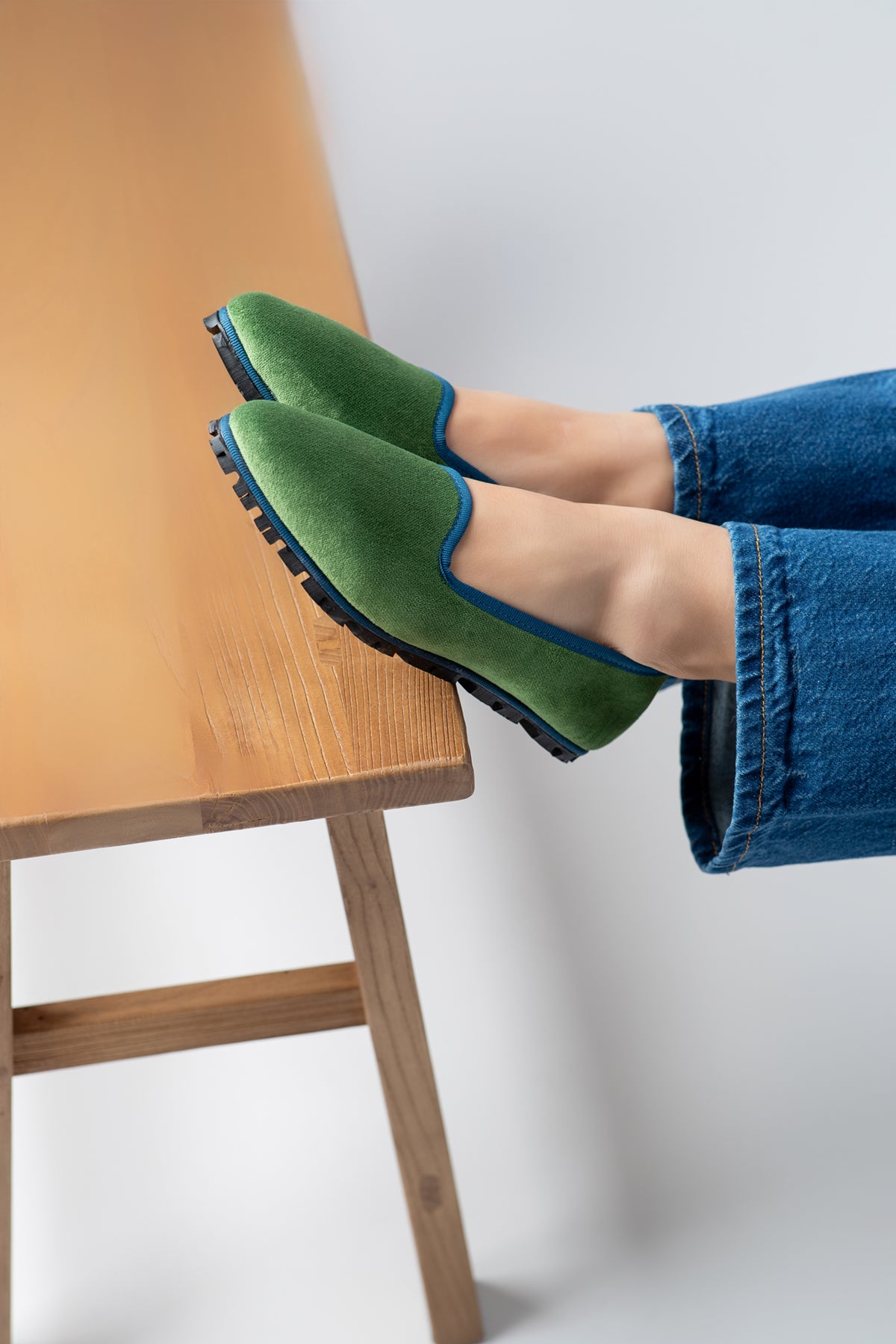 Slippers Terciopelo verde