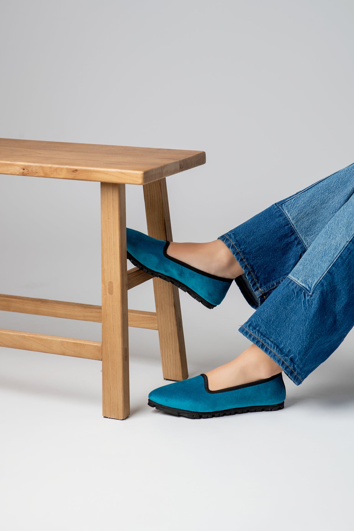 Slippers Terciopelo Azul Francia