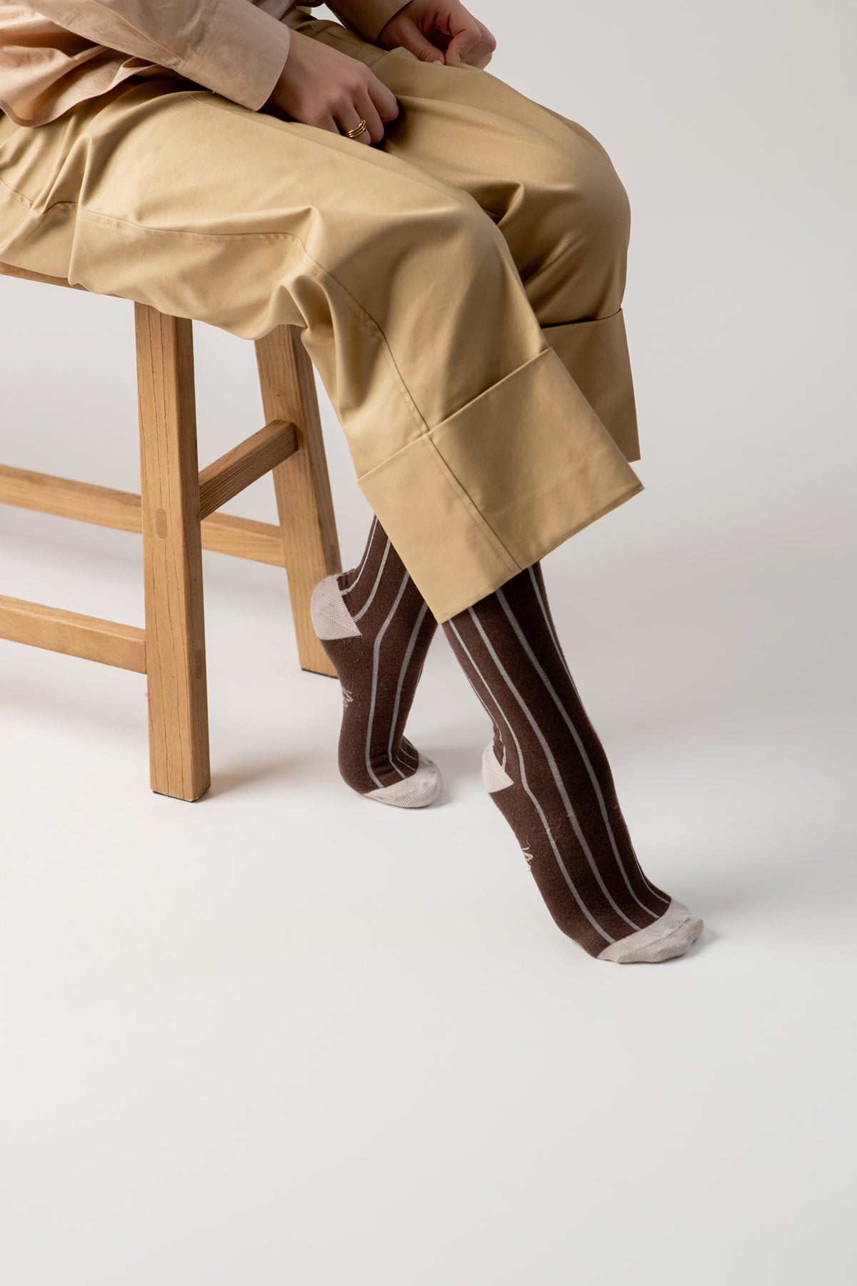 Calcetín Rayas Marrón