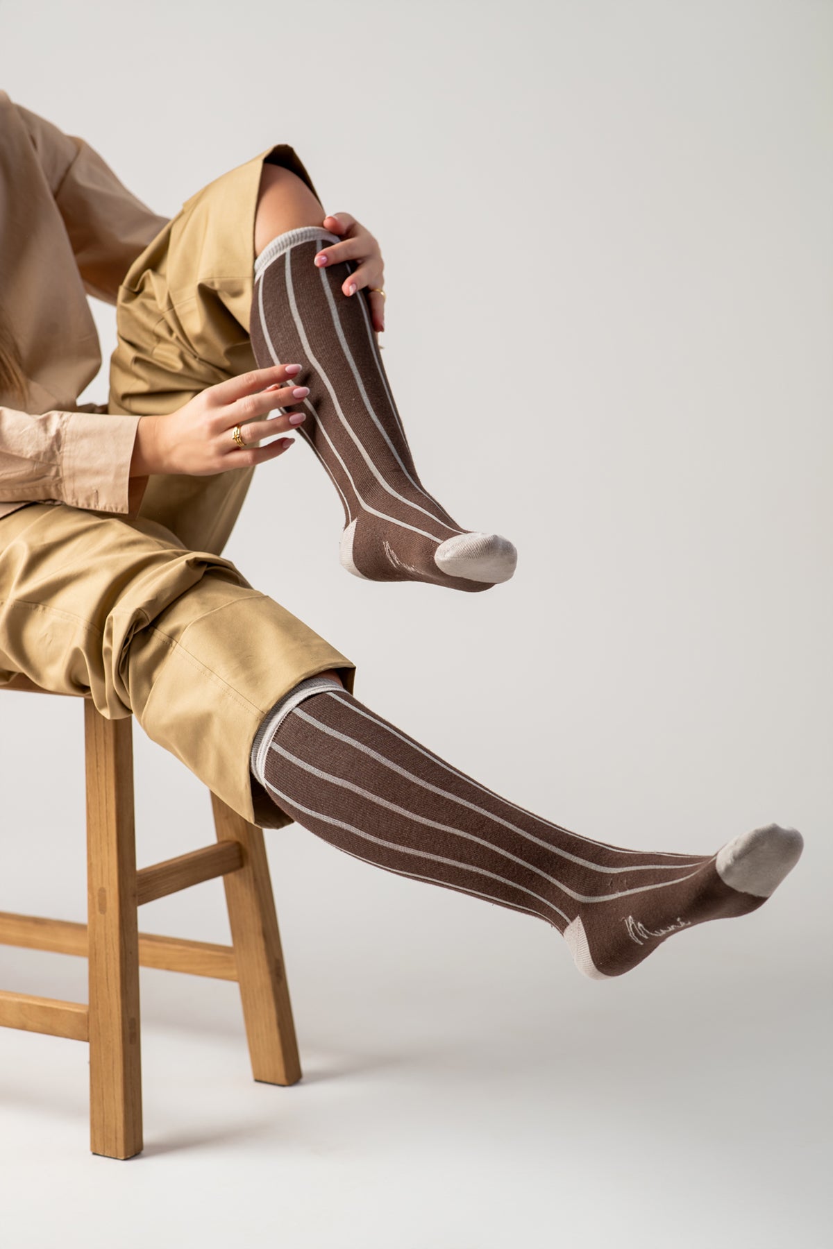 Calcetín Rayas Marrón