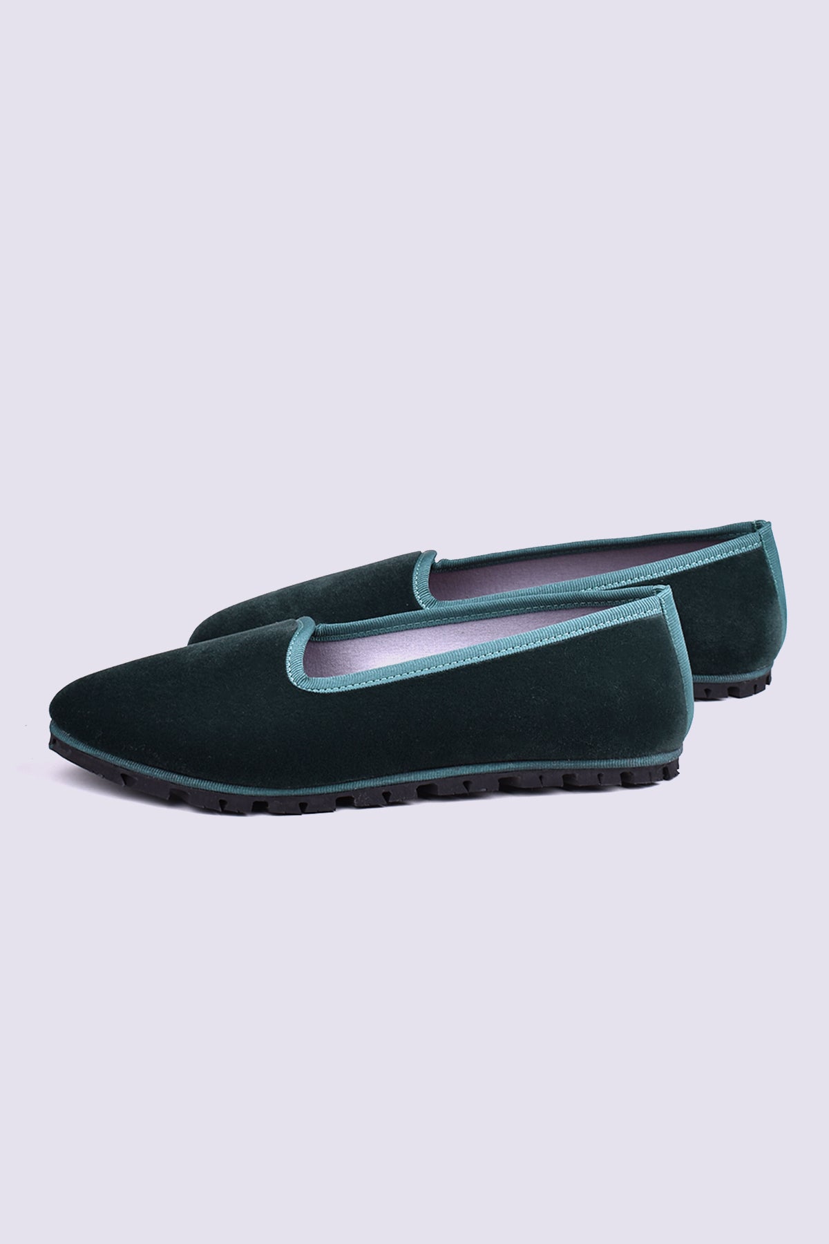 Slippers Terciopelo Verde Botella