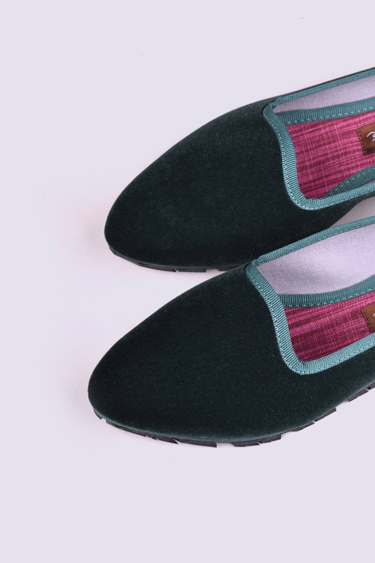 Slippers Terciopelo Verde Botella