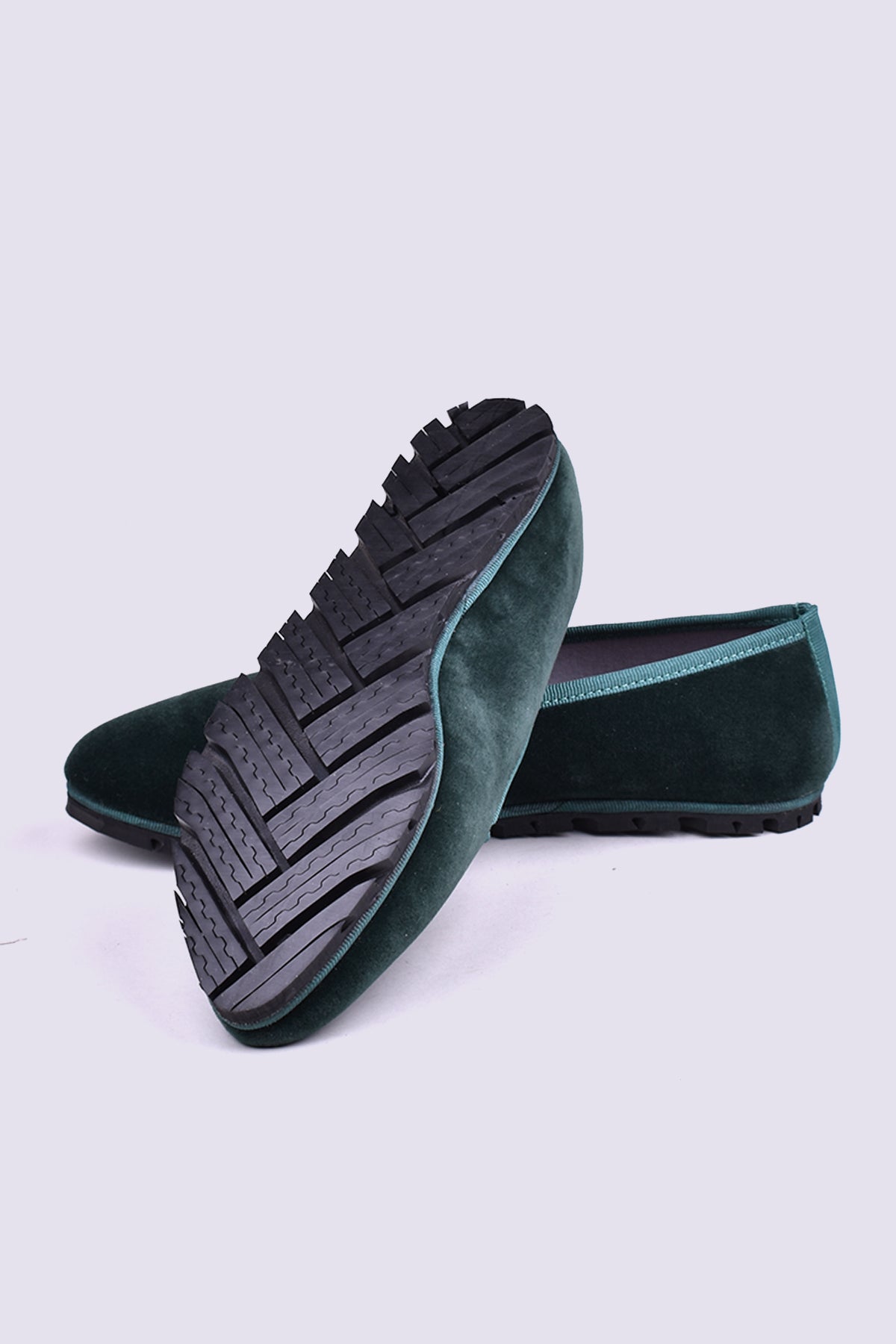 Slippers Terciopelo Verde Botella