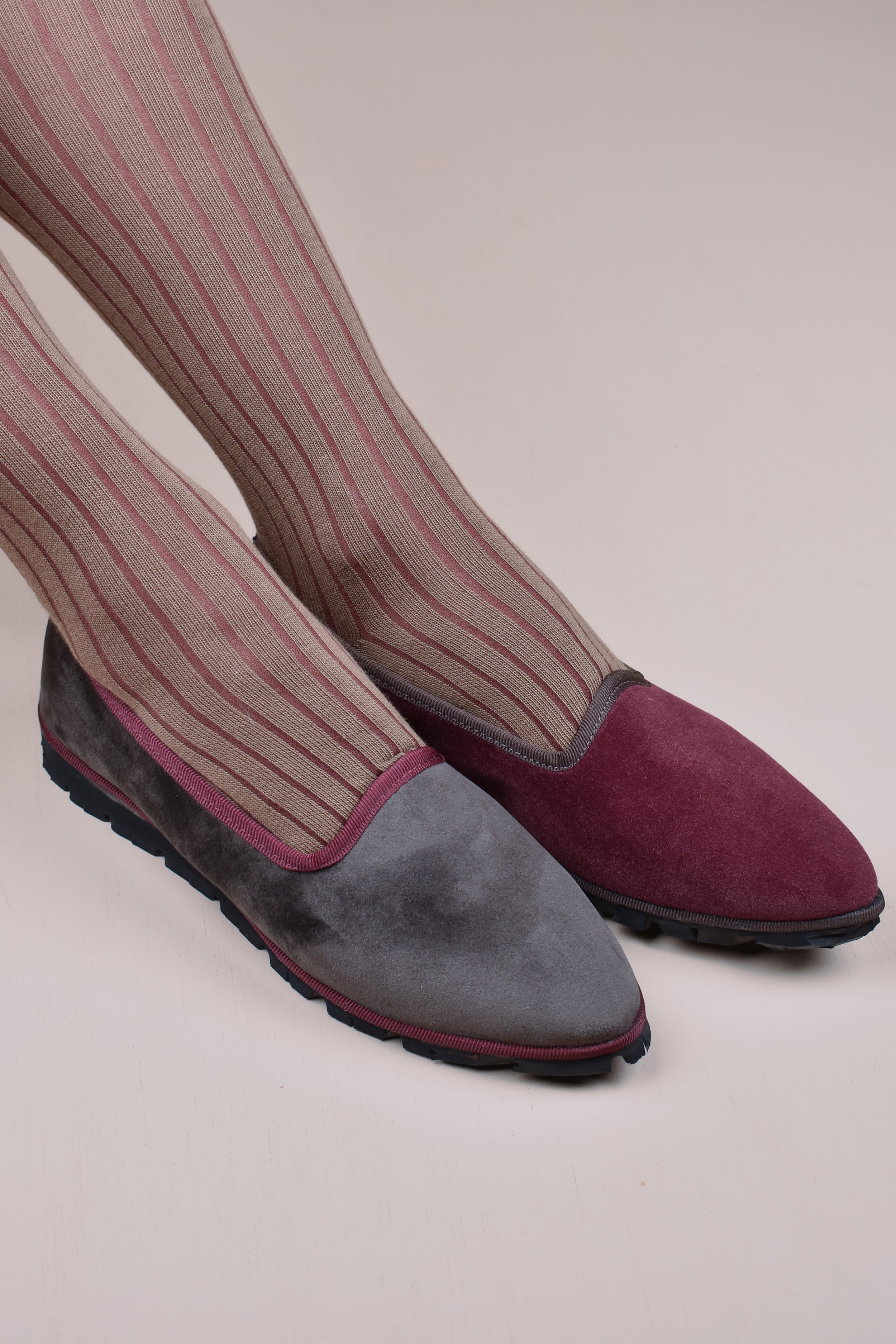 Burgundy Striped Socks