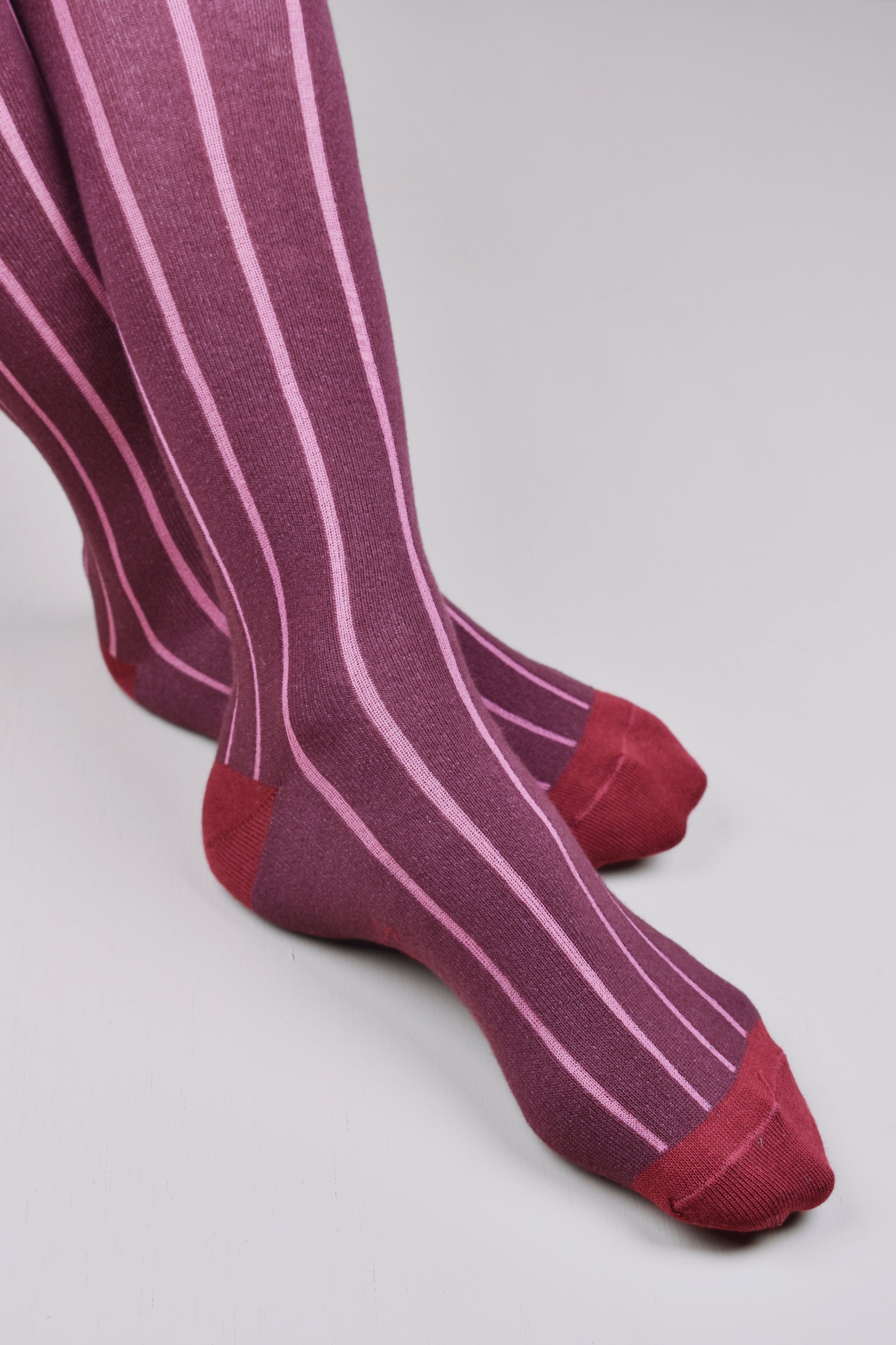 Calcetín Rayas Rosa