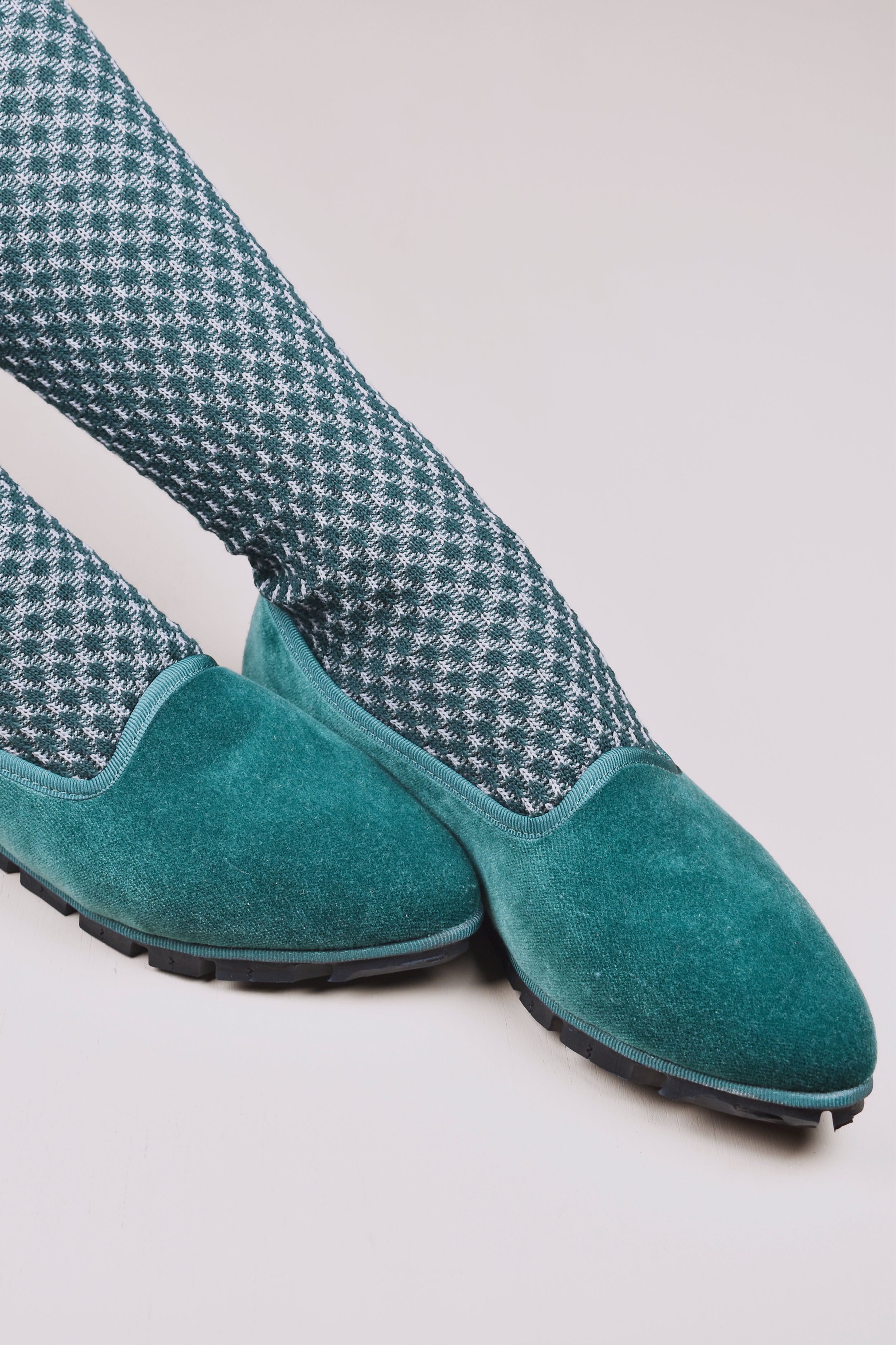 Slippers Terciopelo Verde Golf