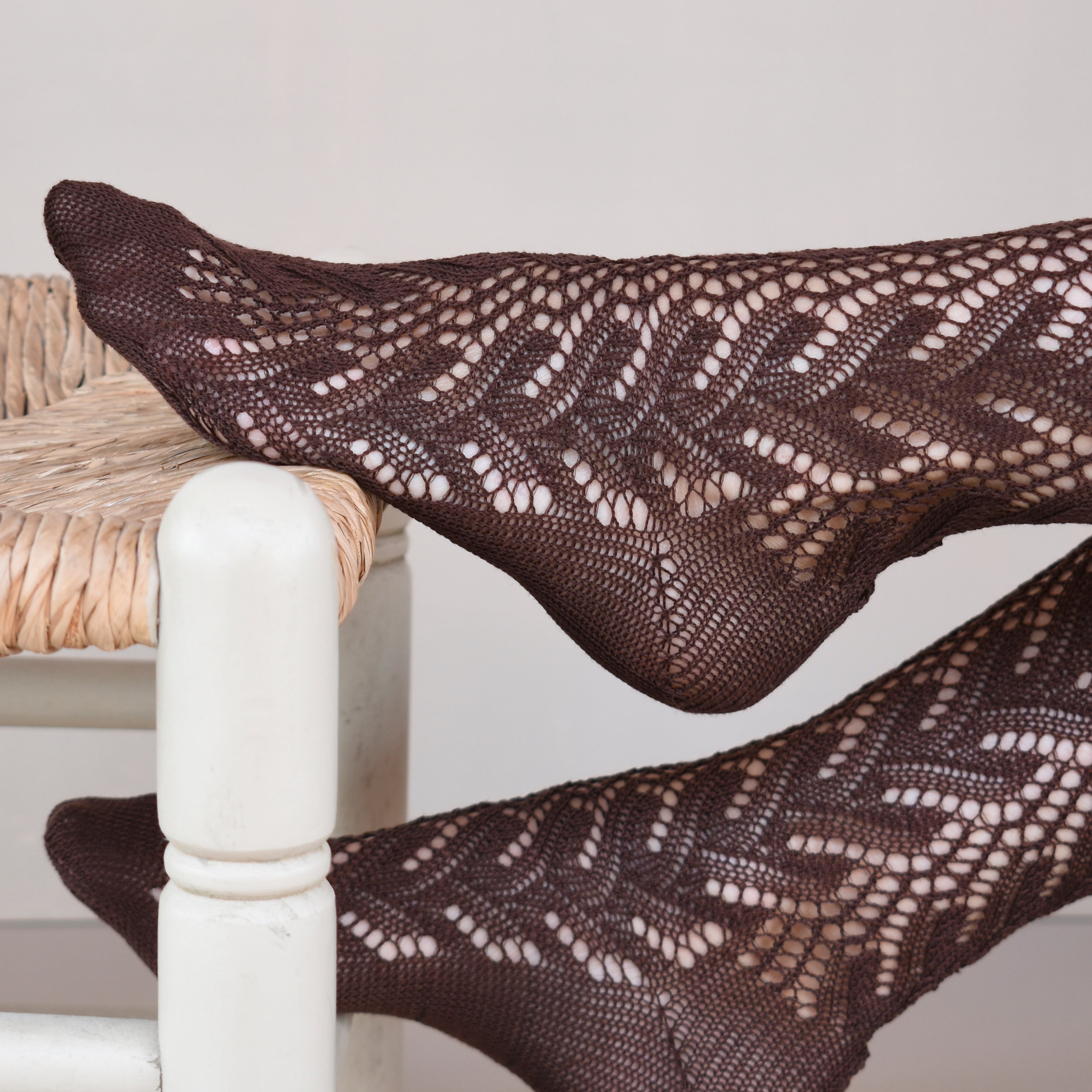 Calcetín Calado Marrón