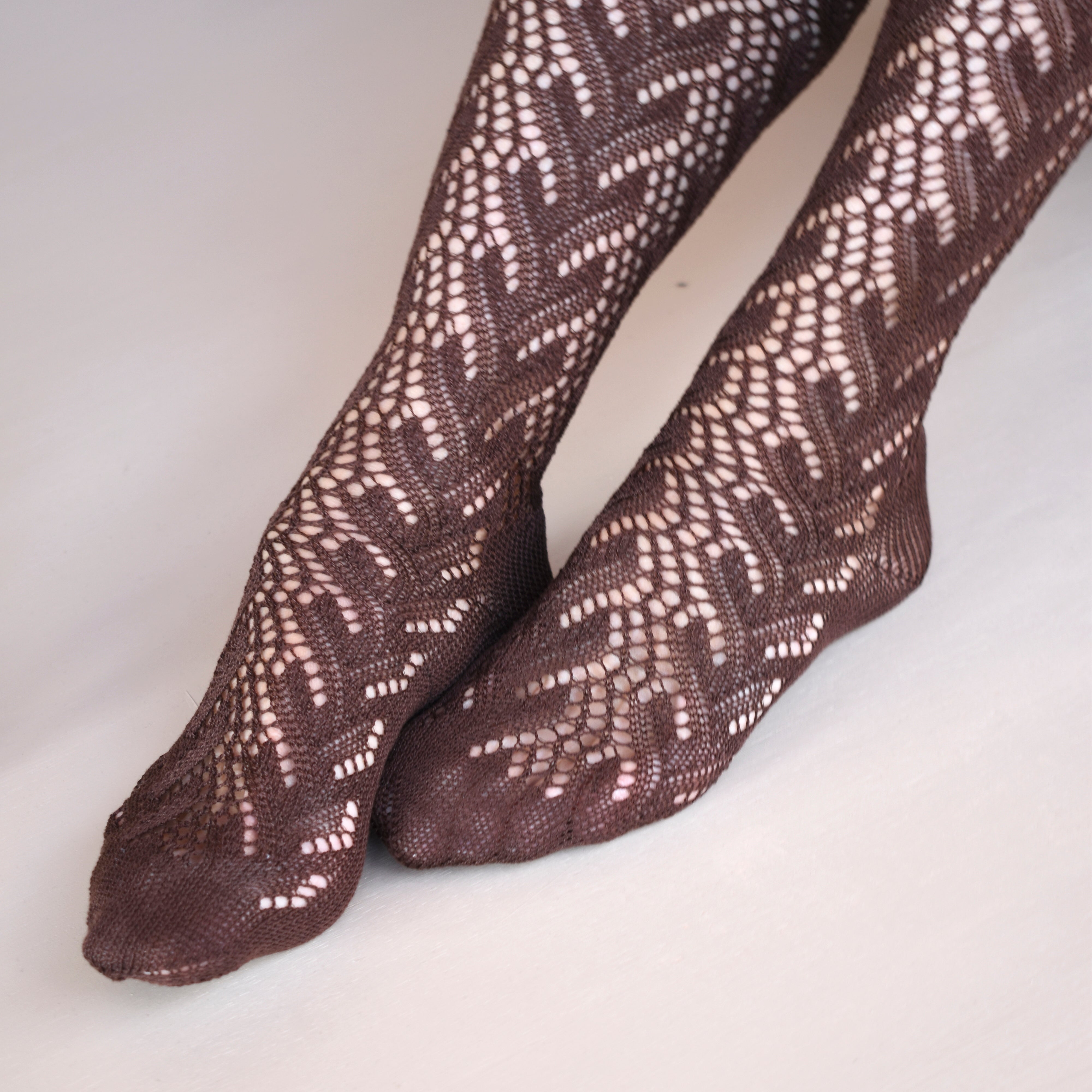 Calcetín Calado Marrón