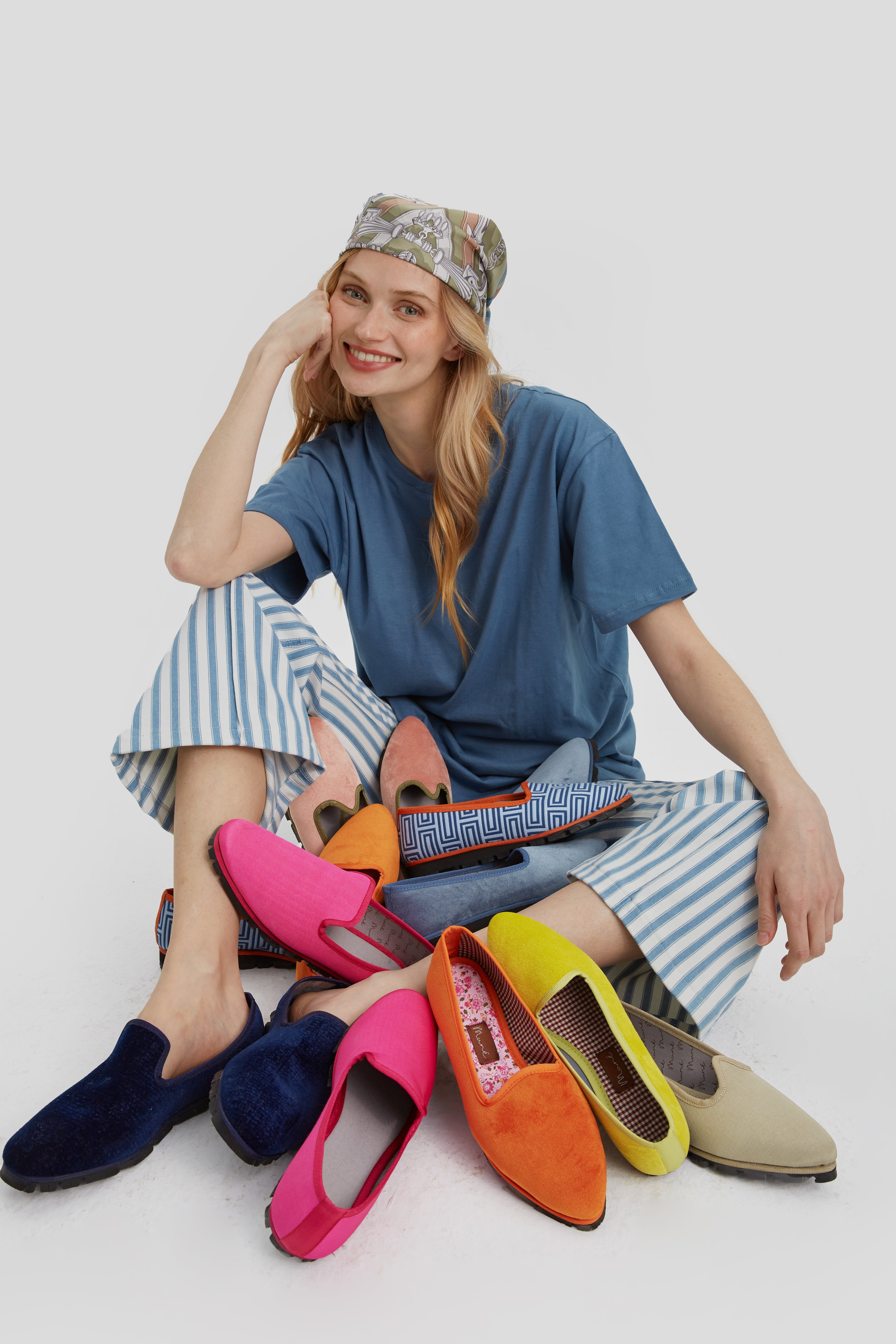 Slippers Rialto Terciopelo Marino