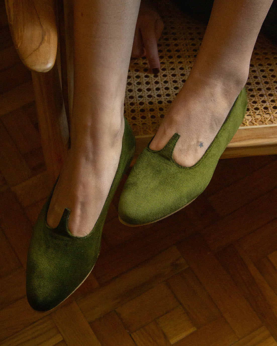 Slippers IQ Home Terciopelo Verde