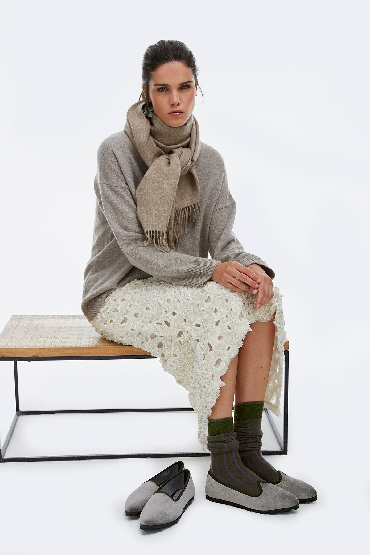 Slippers Pitti Terciopelo Gris