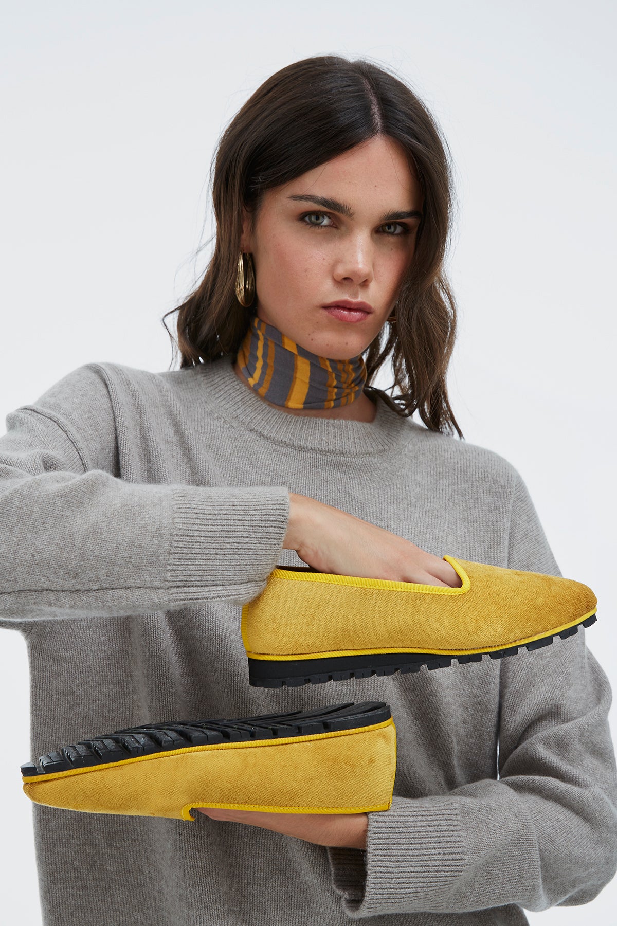 Slippers Terciopelo Oro Viejo Plus