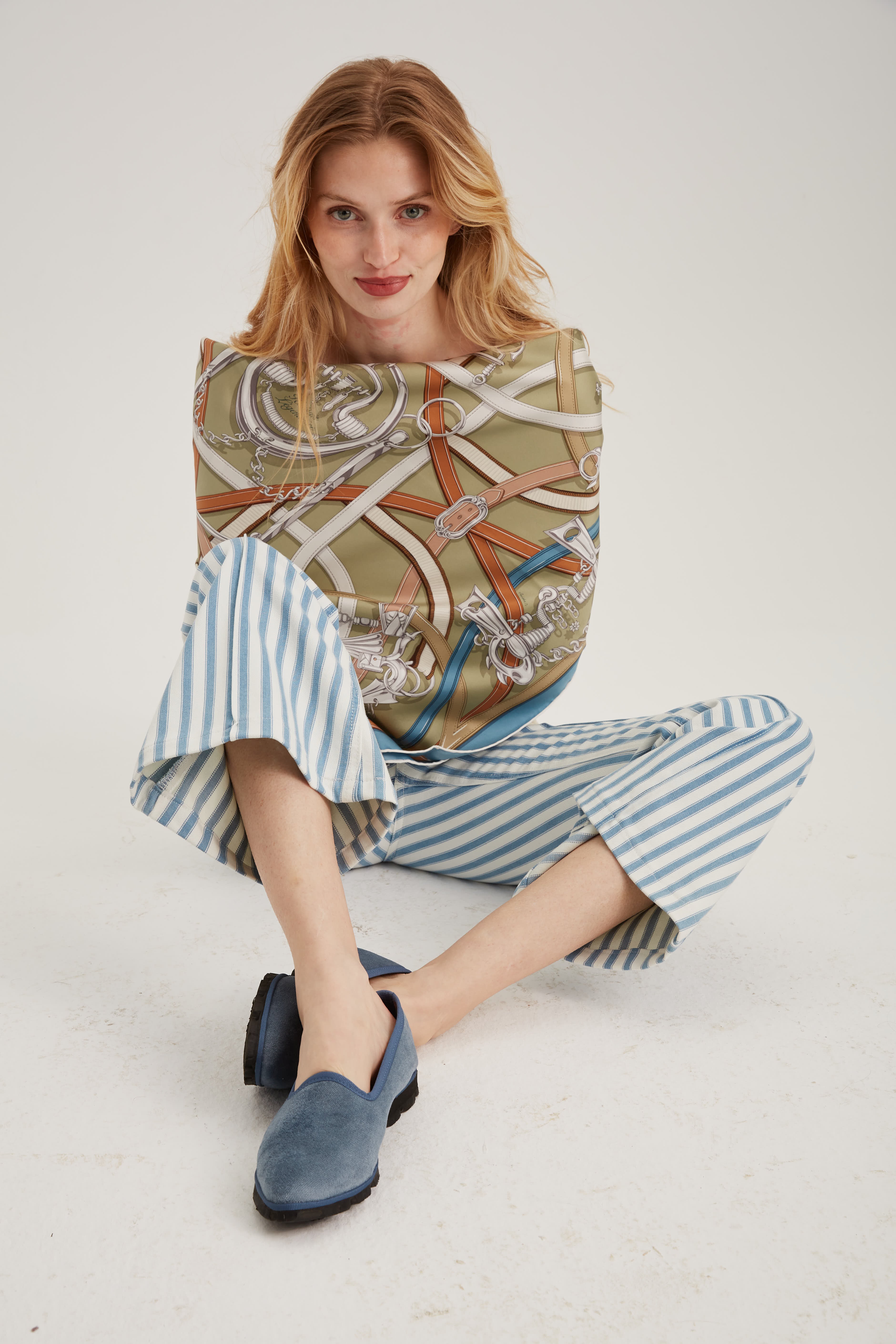 Slippers Terciopelo Azul Plomo