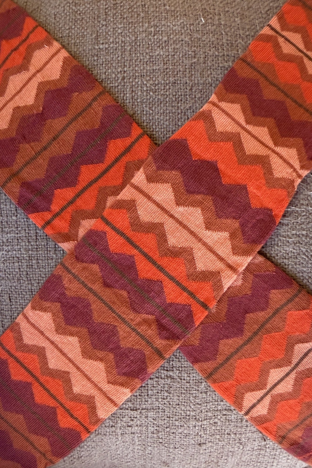 Burgundy Zigzag Sock