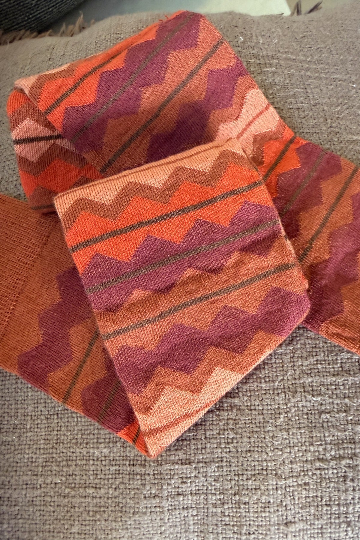Burgundy Zigzag Sock